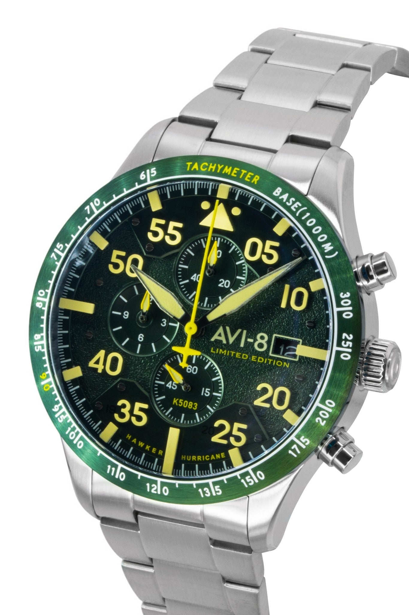 AVI - 8 Hawker Hurricane Chronograph Limited Edition Green Dial Quartz AV - 4130 - 33 Men's Watch With Extra Strap - Prestige Stones