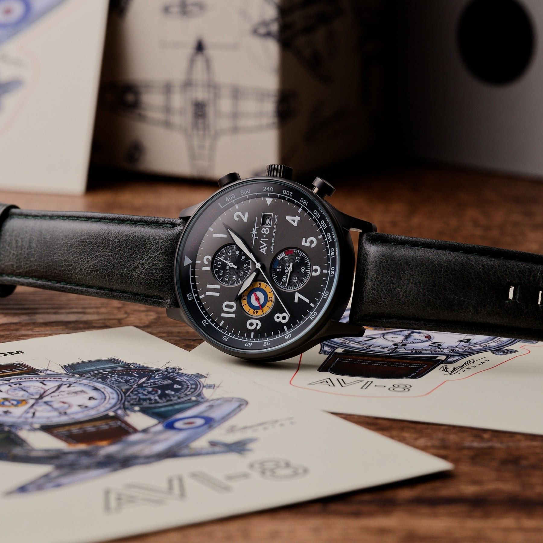 AVI - 8 Hawker Hurricane Chronograph Quartz AV - 4011 - 0D Men's Watch - Prestige Stones