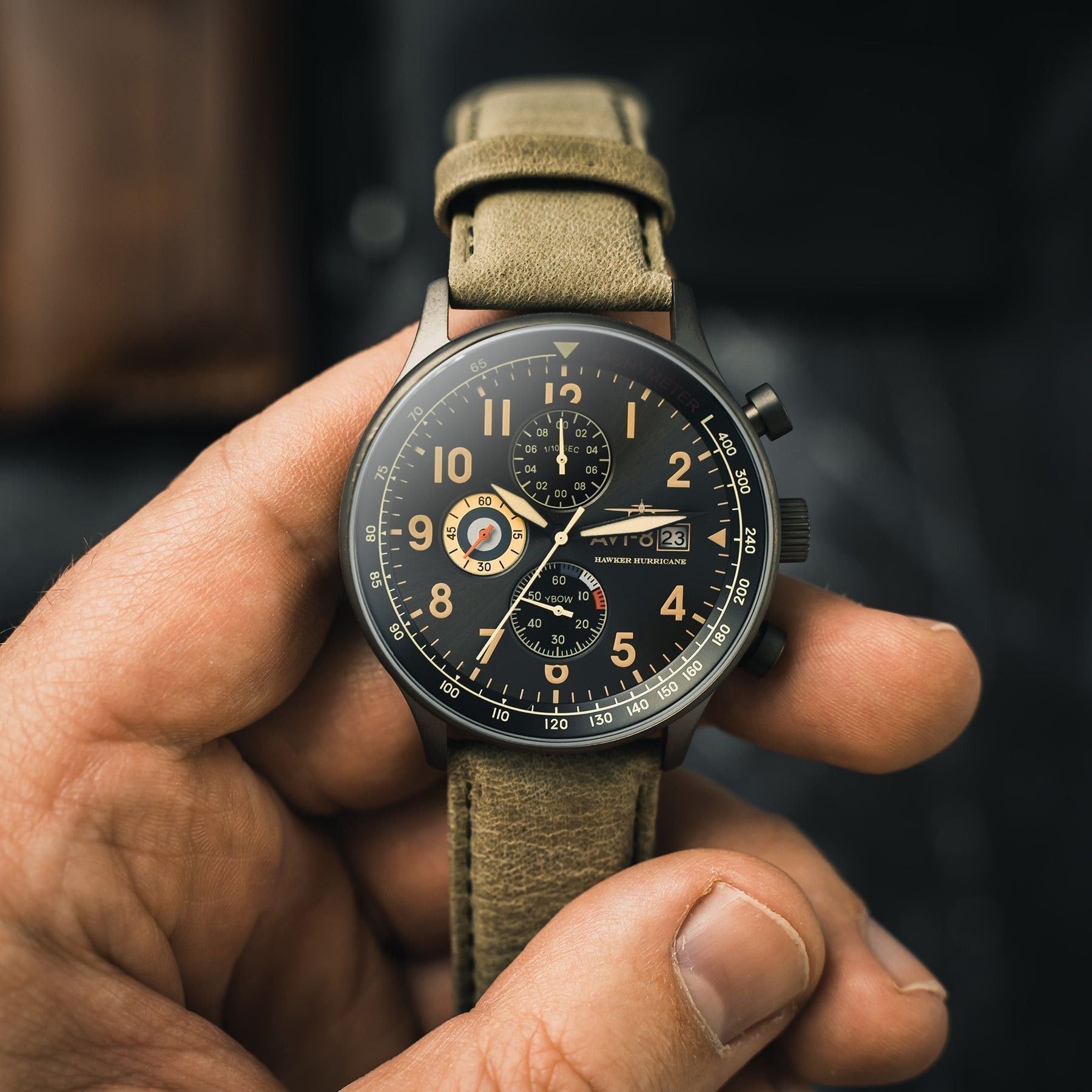 AVI - 8 Hawker Hurricane Chronograph Quartz AV - 4011 - 0E Men's Watch - Prestige Stones