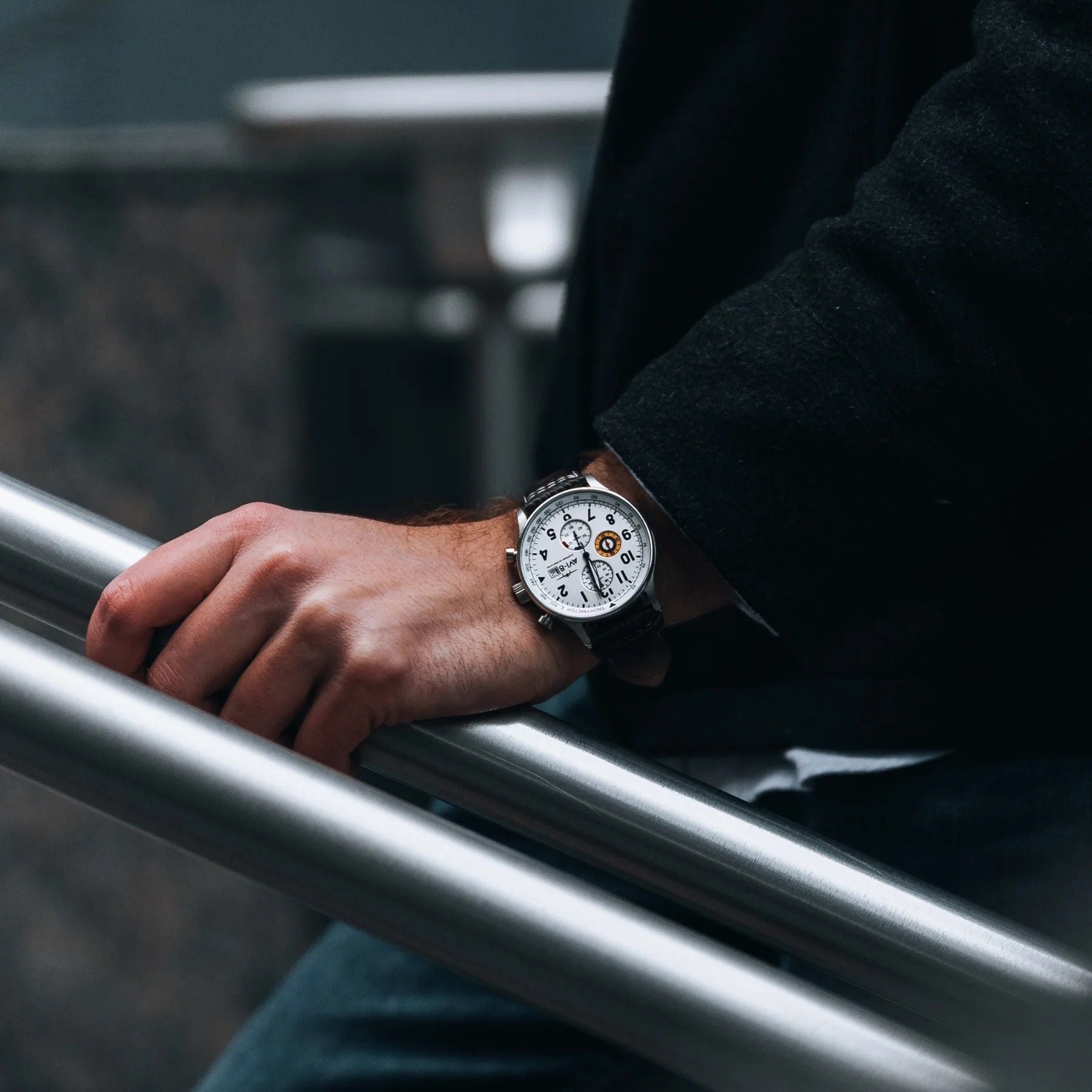 AVI - 8 Hawker Hurricane Classic Chronograph Classic White Dial Quartz AV - 4011 - 01 Men's Watch - Prestige Stones