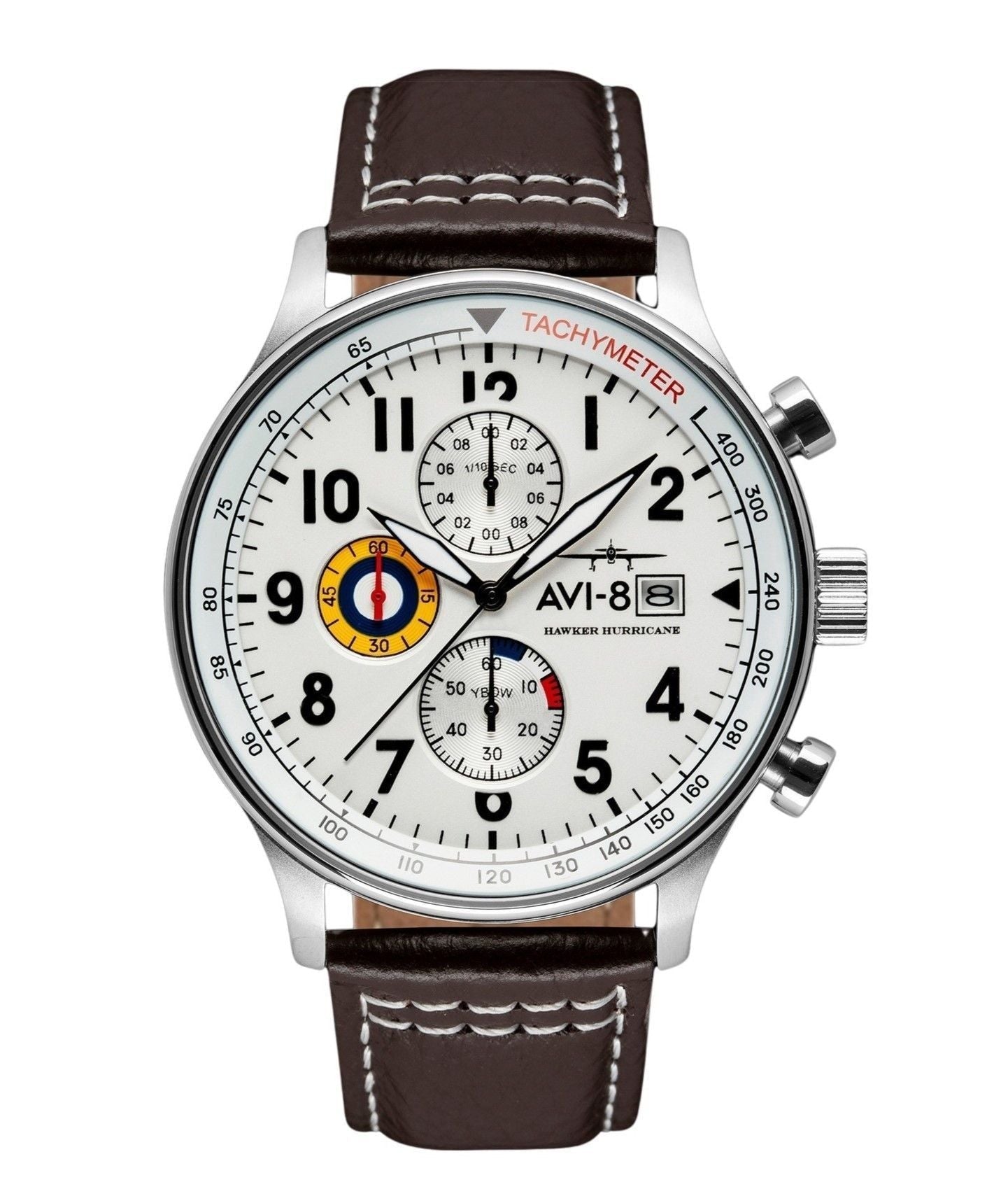 AVI - 8 Hawker Hurricane Classic Chronograph Classic White Dial Quartz AV - 4011 - 01 Men's Watch - Prestige Stones