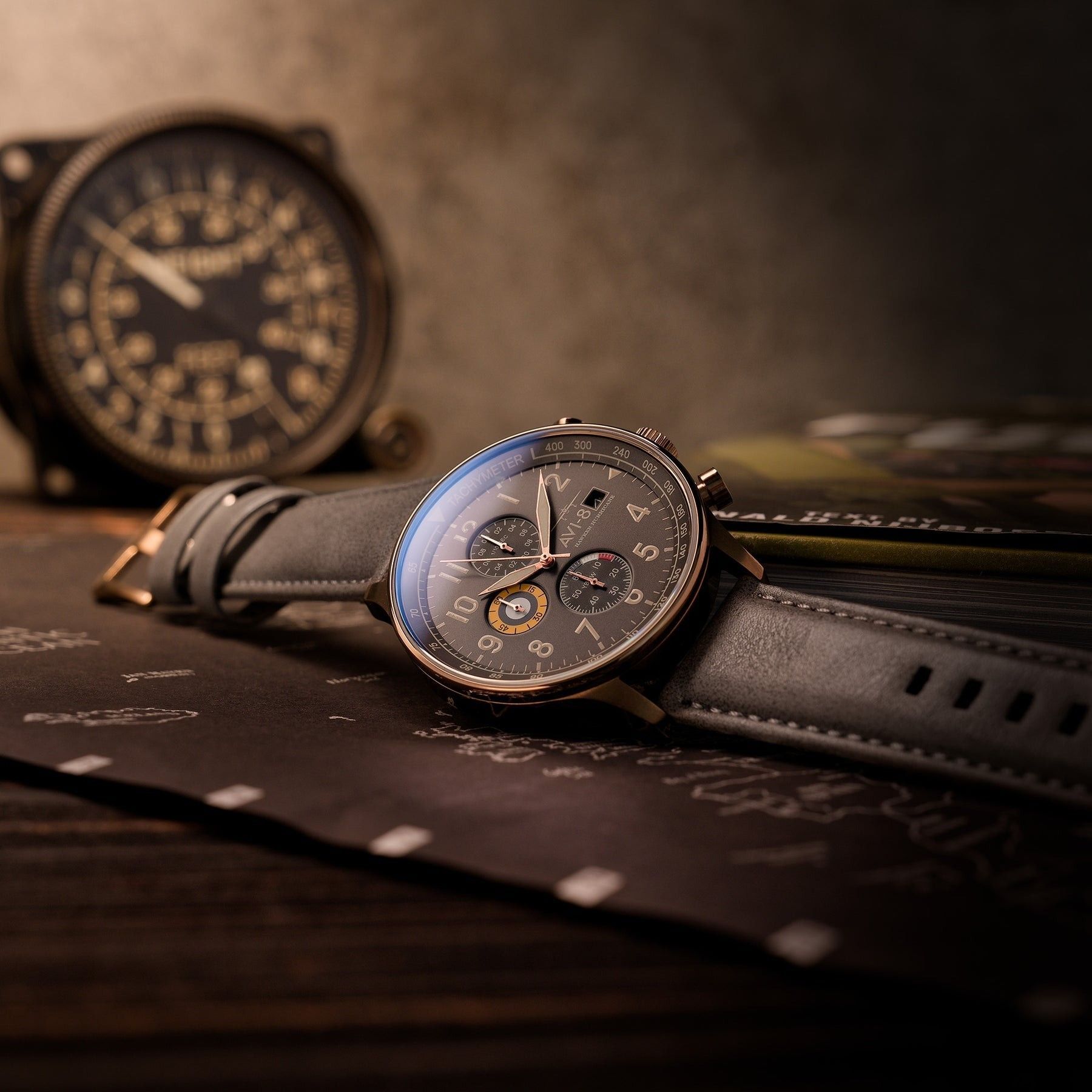AVI - 8 Hawker Hurricane Classic Chronograph Grey Dial Quartz AV - 4011 - 0P Men's Watch - Prestige Stones