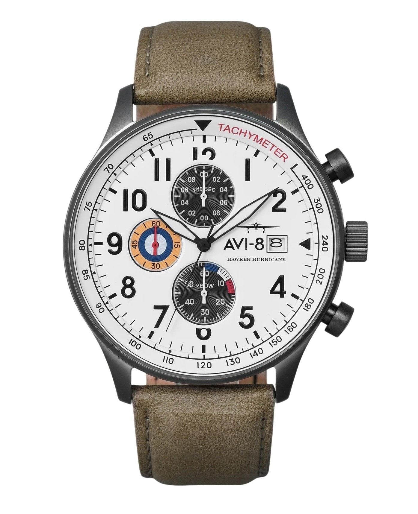 AVI - 8 Hawker Hurricane Classic Chronograph Ivory Grayscale White Dial Quartz AV - 4011 - 0B Men's Watch - Prestige Stones