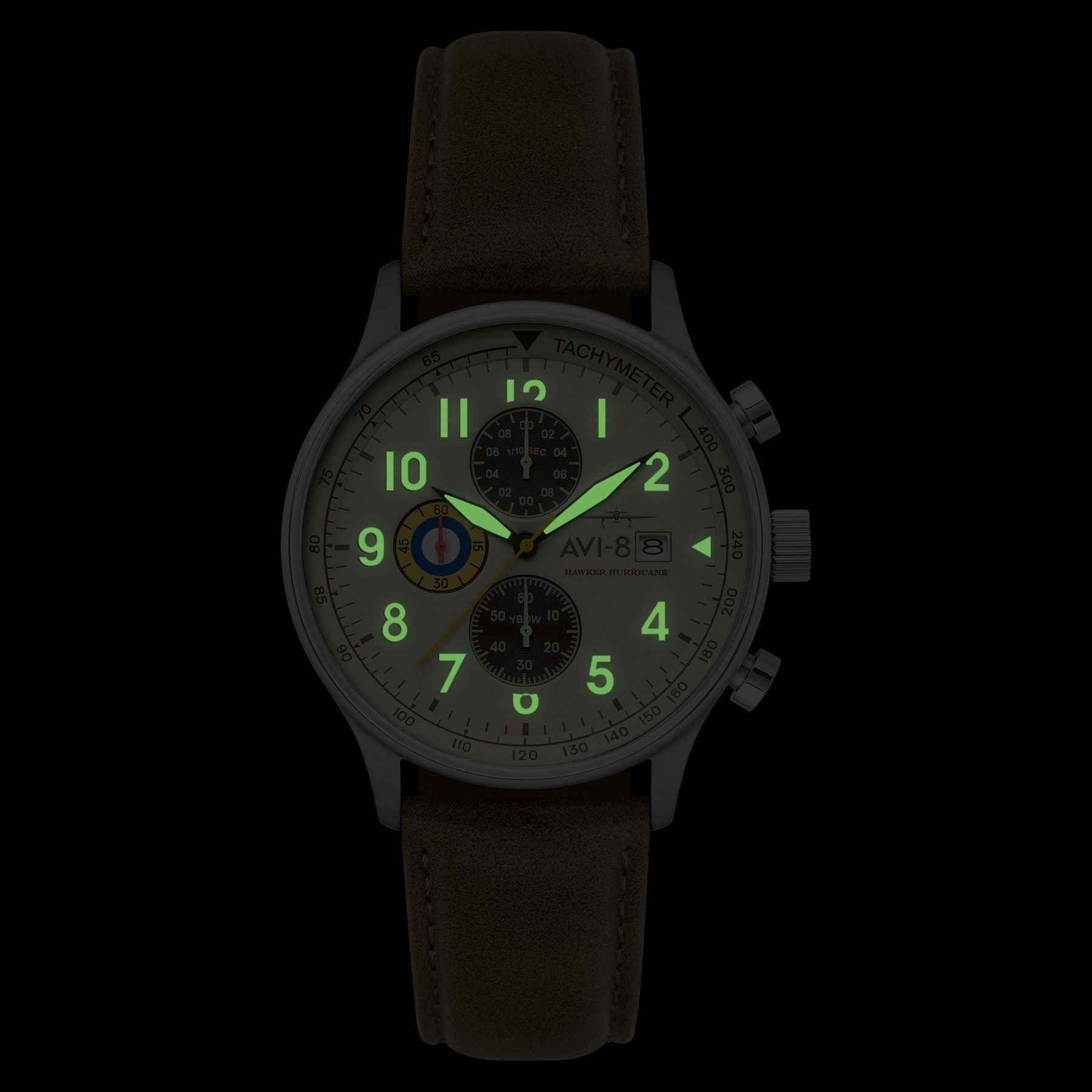 AVI - 8 Hawker Hurricane Classic Chronograph Khaki Dial Quartz AV - 4011 - 1B Men's Watch With Extra Strap - Prestige Stones