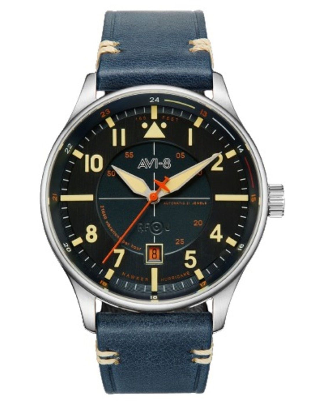 AVI - 8 Hawker Hurricane Kent Automatic Sussex Leather Strap Blue Dial Automatic AV - 4094 - 02 Men's Watch - Prestige Stones