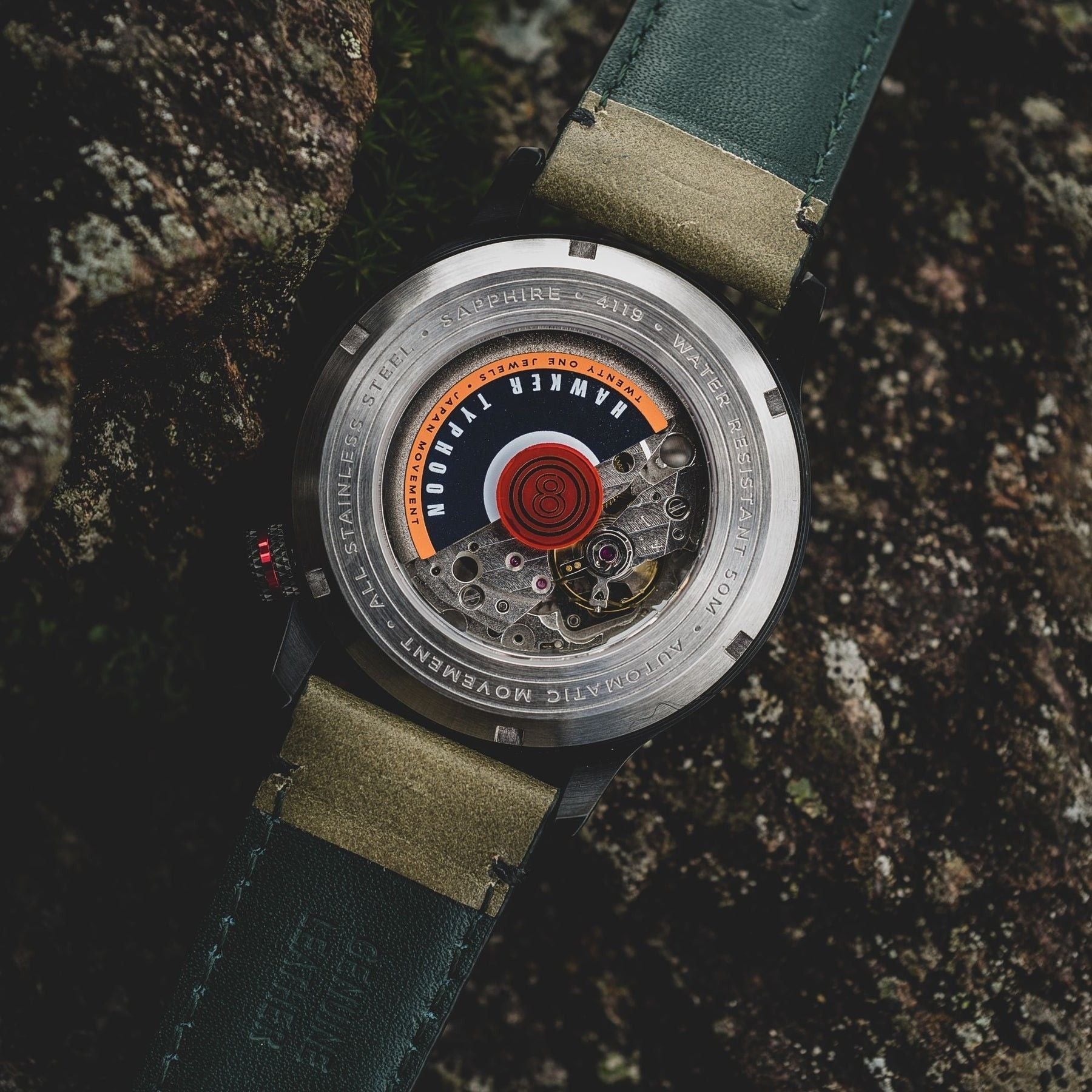 AVI - 8 Hawker Typhoon Baldwin Automatic Leather Strap Dark Khaki Dial AV - 4119 - 04 Men's Watch - Prestige Stones
