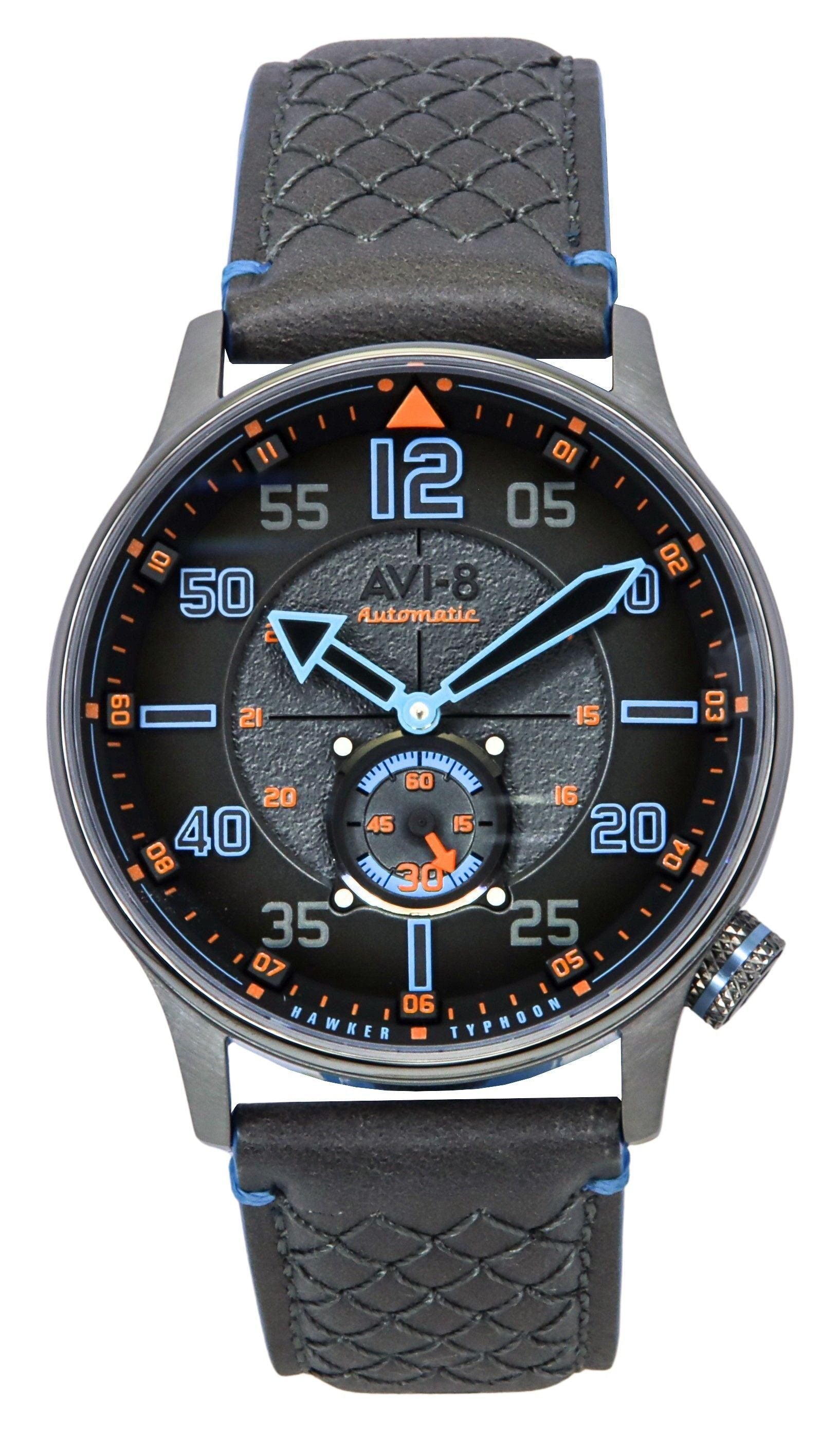 AVI - 8 Hawker Typhoon Baldwin Iron Blue Leather Strap Grey Dial Automatic AV - 4119 - 03 Men's Watch - Prestige Stones