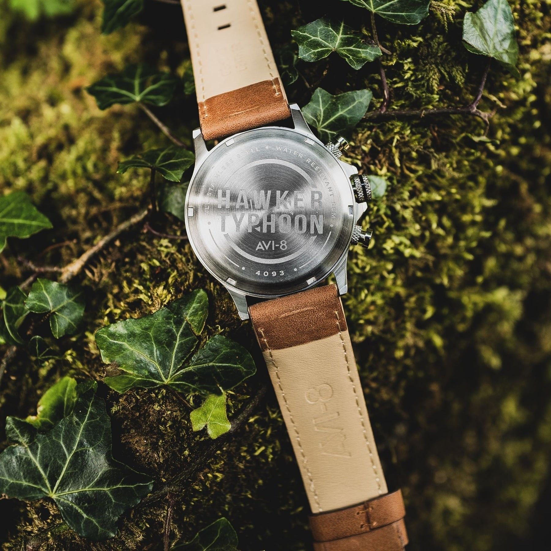 AVI - 8 Hawker Typhoon Coningham Chronograph Baldwin Leather Strap Black Dial Quartz AV - 4093 - 0B Men's Watch - Prestige Stones