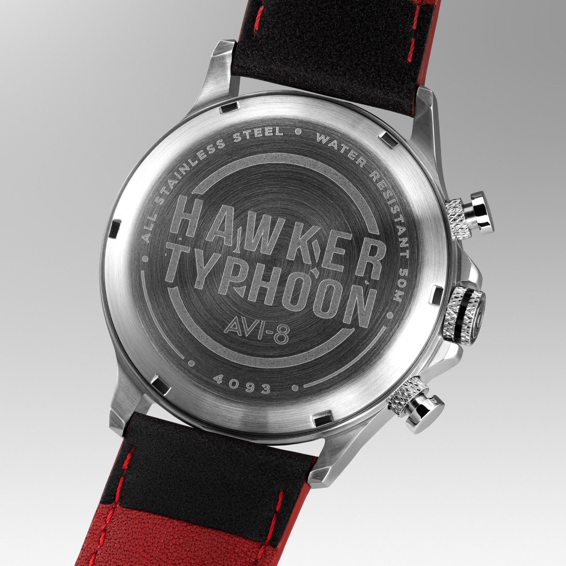 AVI - 8 Hawker Typhoon Coningham Chronograph Leather Strap Black Dial Quartz AV - 4093 - 0A Men's Watch - Prestige Stones