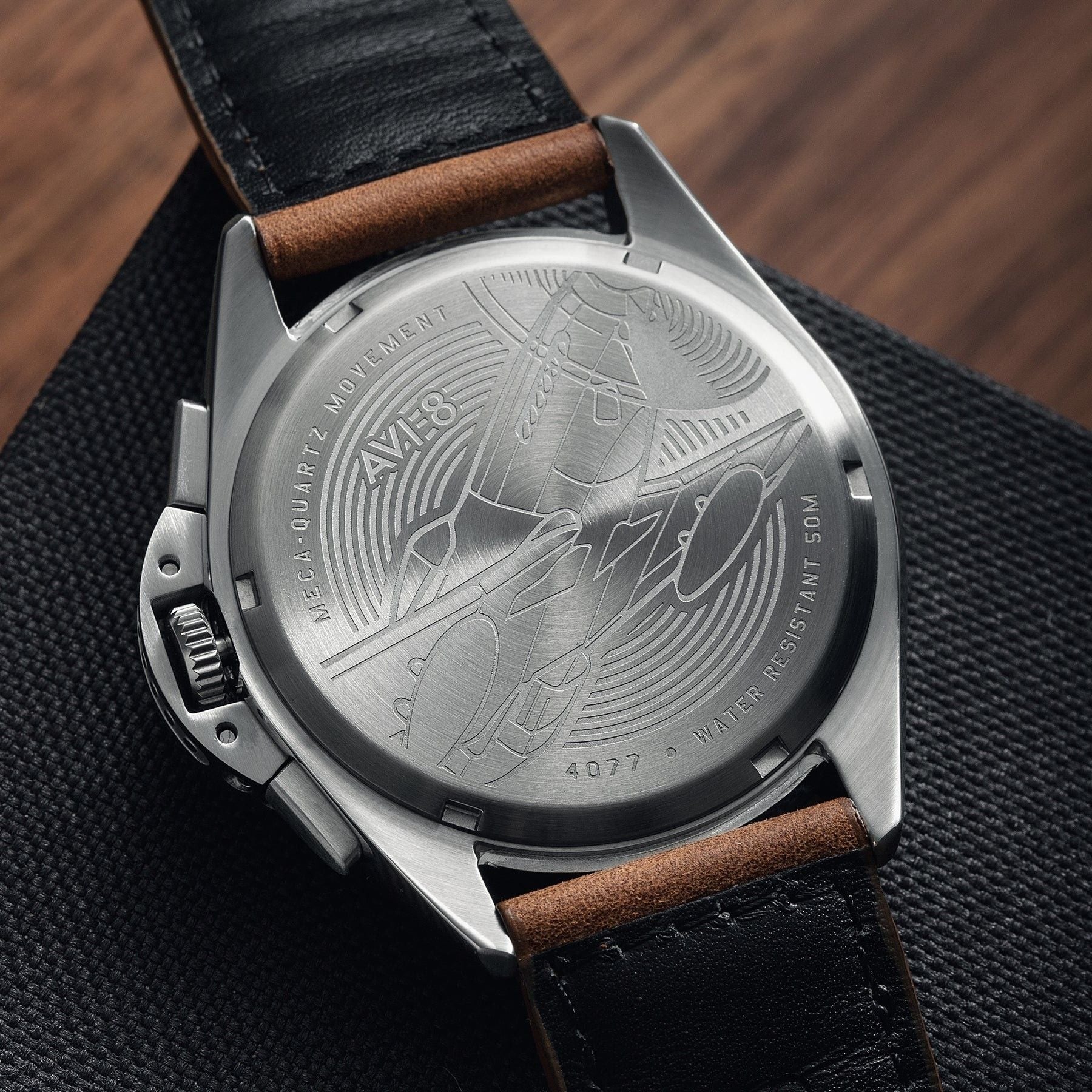 AVI - 8 P - 51 Mustang Blakeslee Chronograph Bronze Oak Quartz AV - 4077 - 02 Men's Watch - Prestige Stones