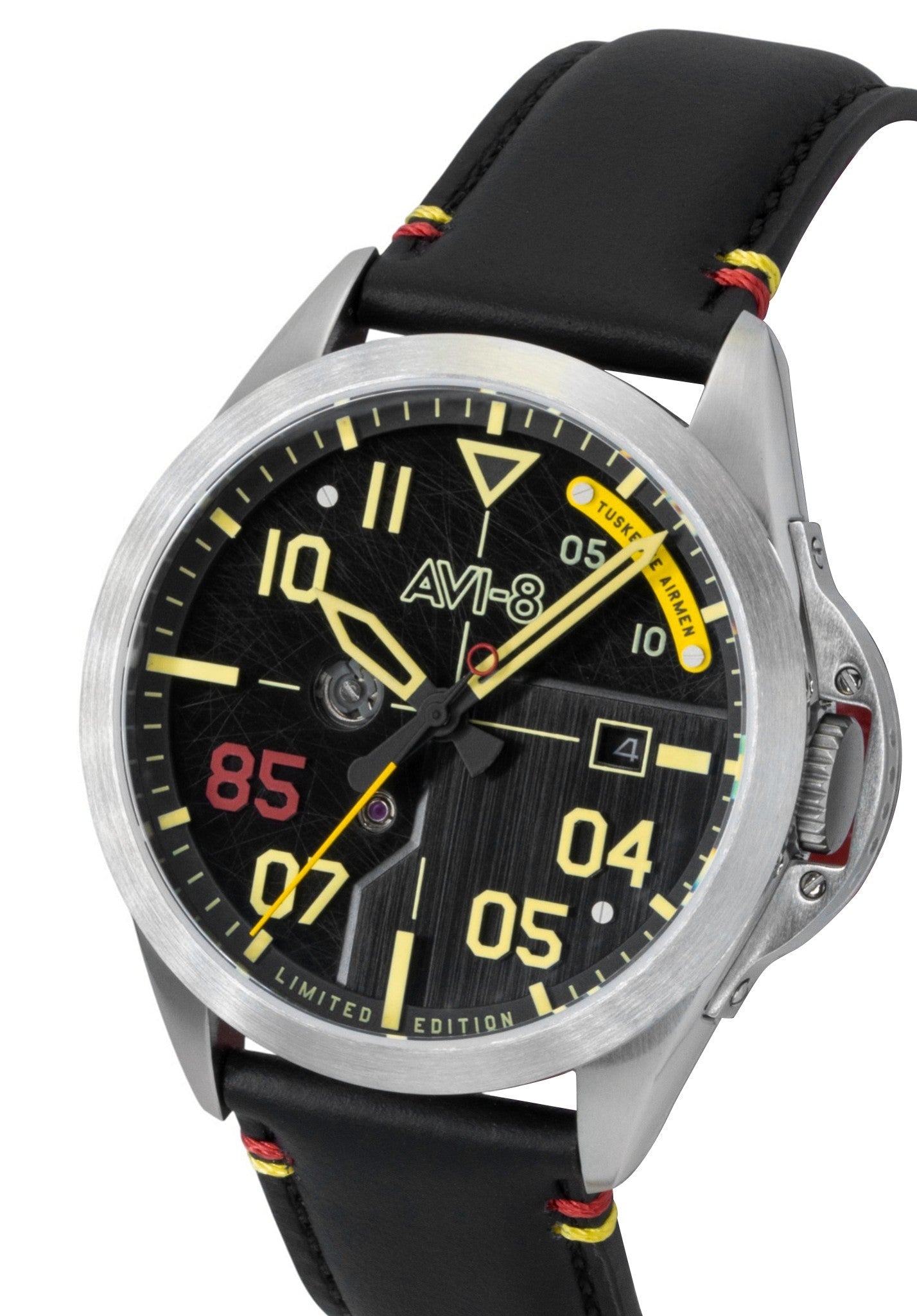 AVI - 8 P - 51 Mustang Patriot Automatic Tuskegee Airmen 85th Anniversary Limited Edition Black Dial AV - 4148 - 01 Men's Watch - Prestige Stones