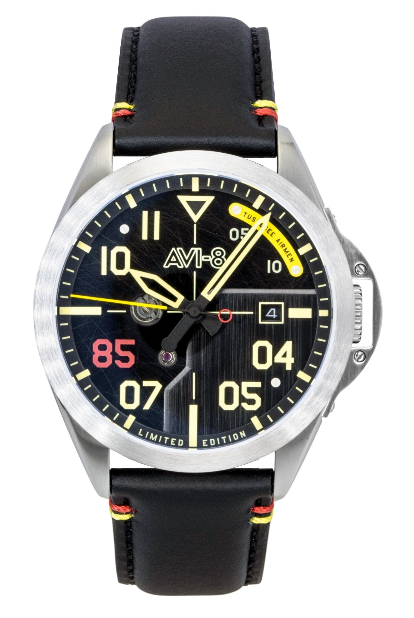 AVI - 8 P - 51 Mustang Patriot Automatic Tuskegee Airmen 85th Anniversary Limited Edition Black Dial AV - 4148 - 01 Men's Watch - Prestige Stones