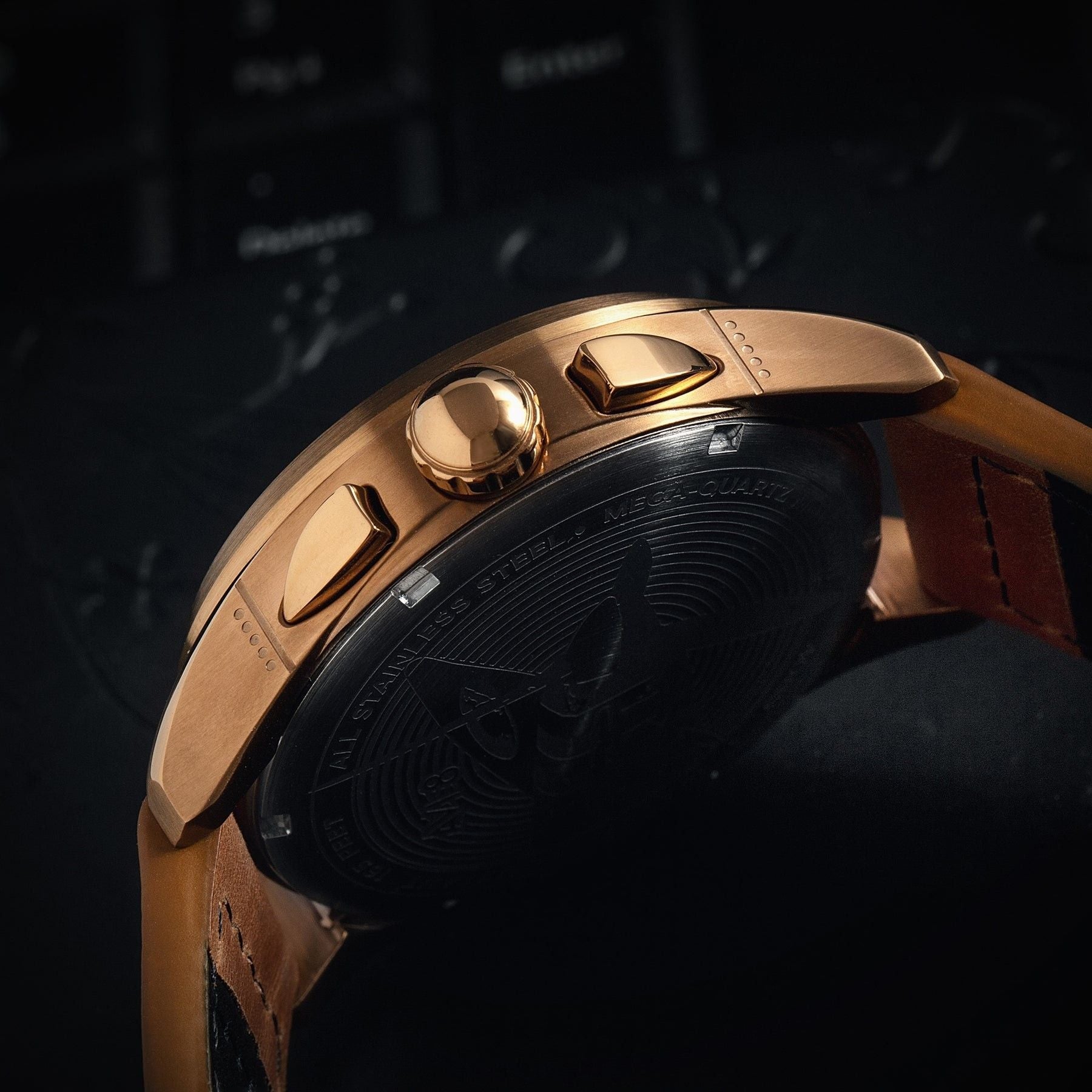 AVI - 8 Spitfire Lock Chronograph Leather Strap Bronze Green Dial Quartz AV - 4089 - 02 Men's Watch - Prestige Stones