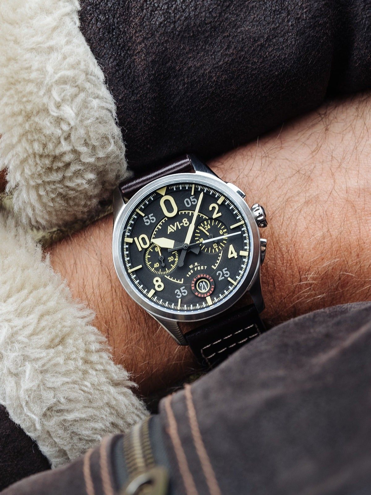 AVI - 8 Spitfire Lock Midnight Oak Chronograph Quartz AV - 4089 - 01 Men's Watch - Prestige Stones