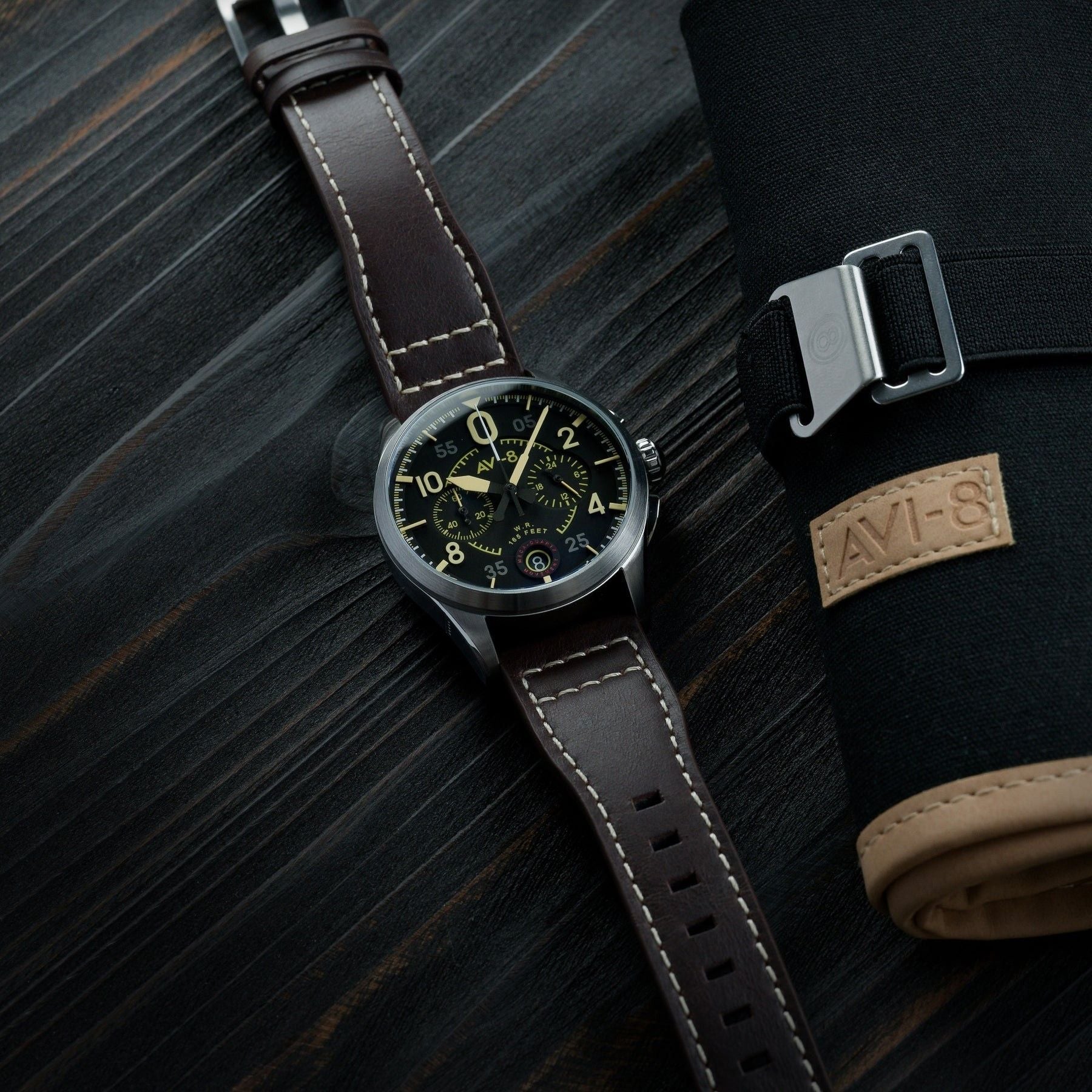 AVI - 8 Spitfire Lock Midnight Oak Chronograph Quartz AV - 4089 - 01 Men's Watch - Prestige Stones