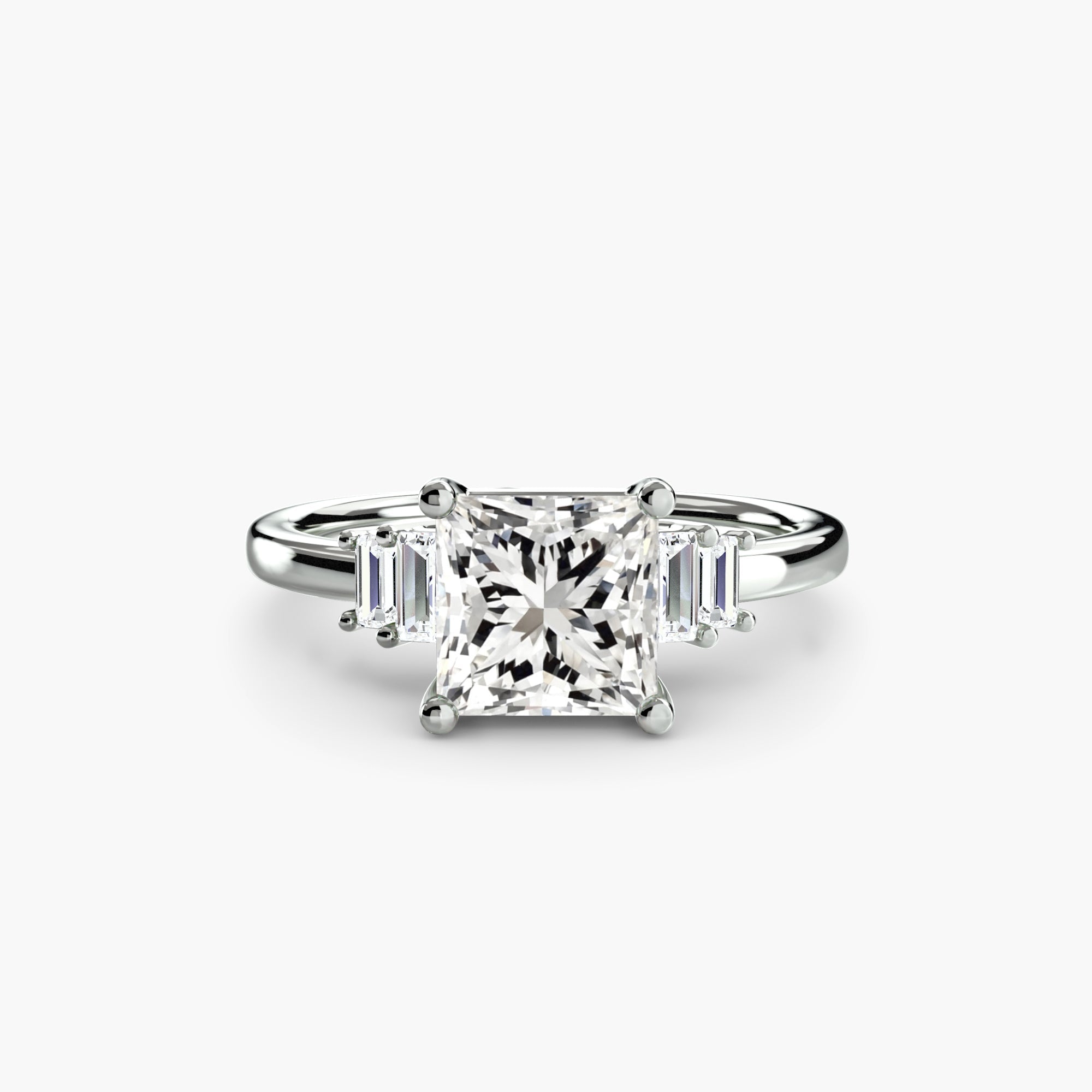 Baguette Accent Solitaire - Prestige Stones