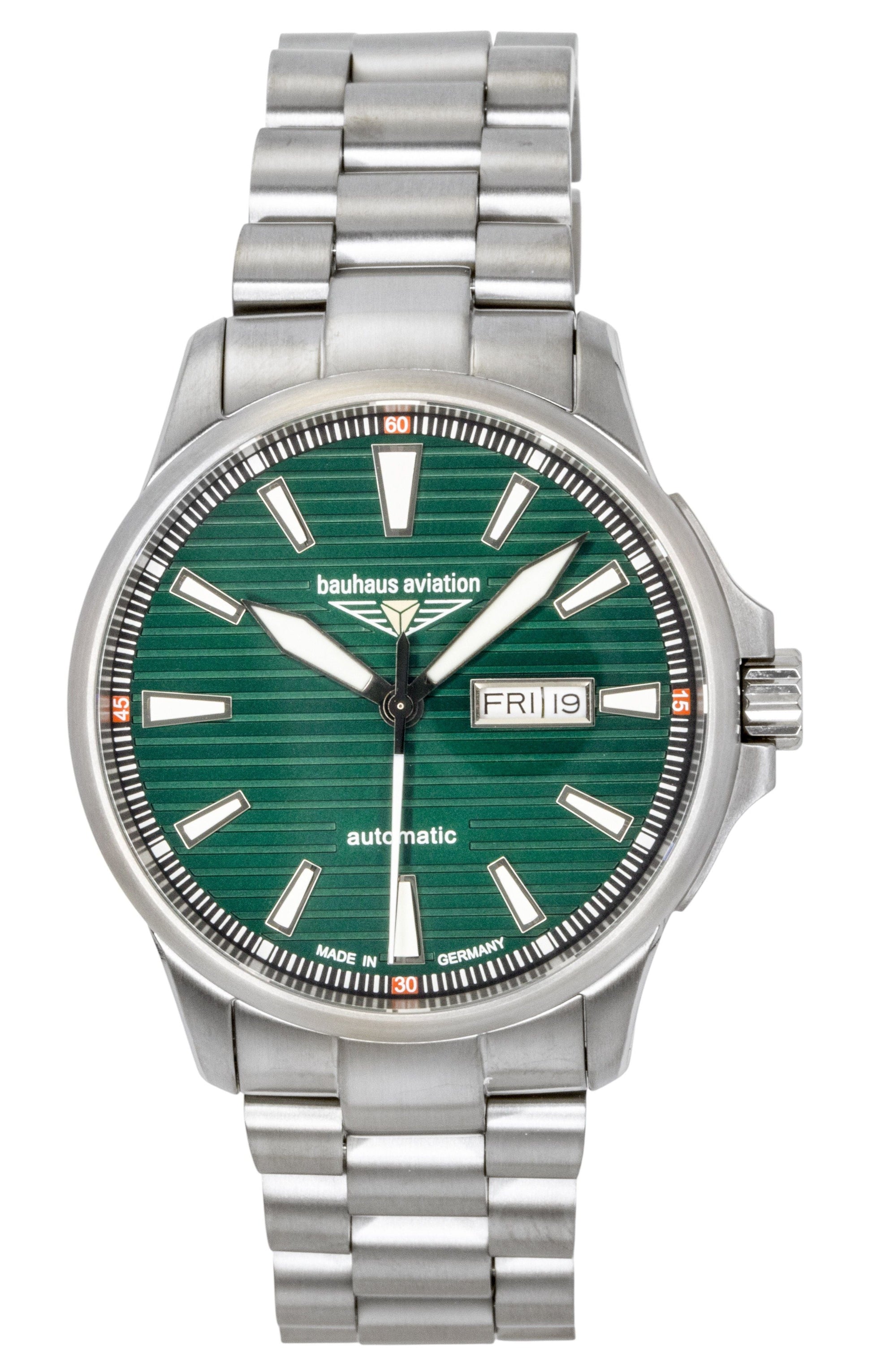 Bauhaus Aviation Titanium Green Dial Automatic 2862M4 100M Men's Watch - Prestige Stones