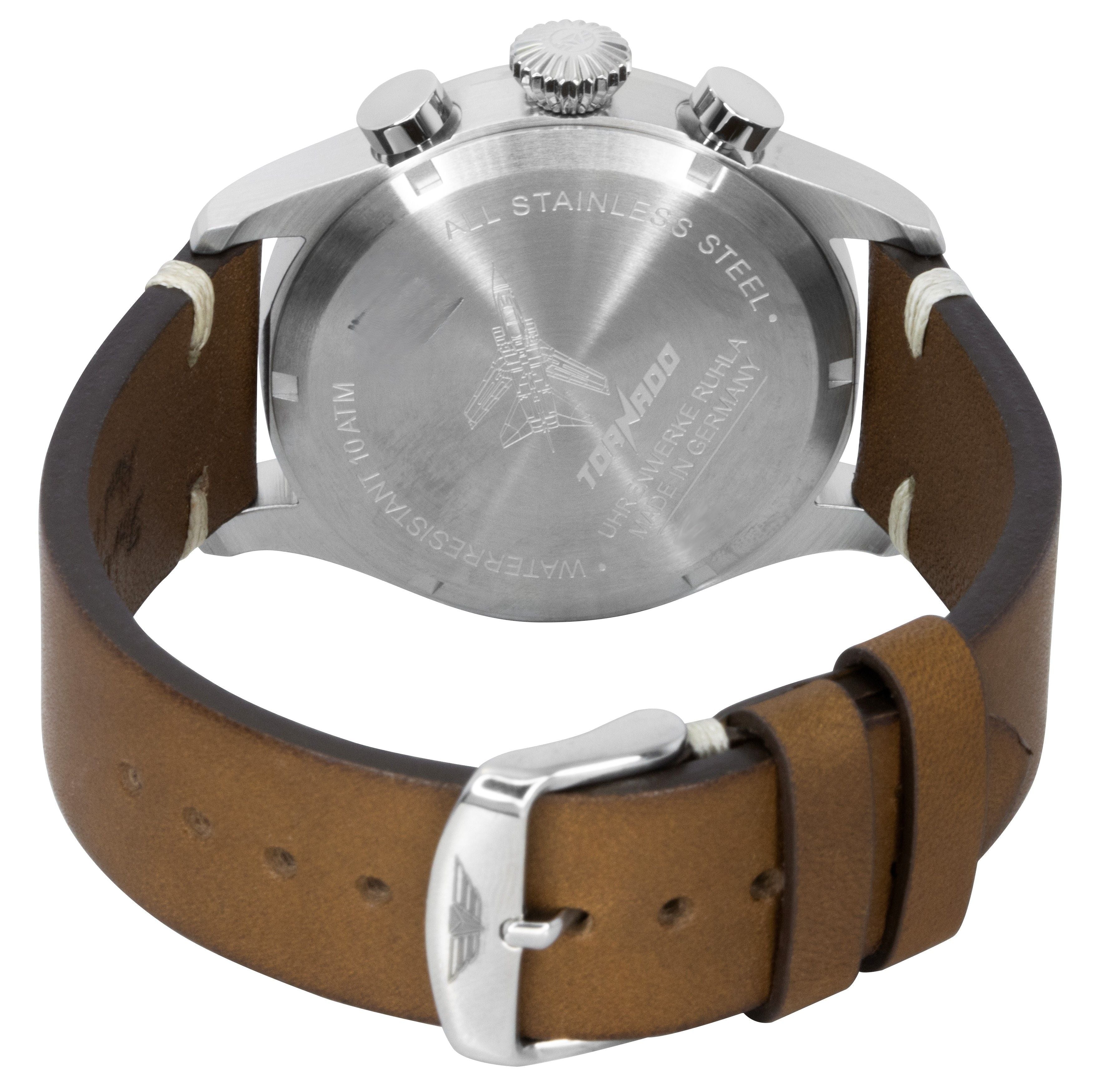 Bauhaus Aviation Tornado chronograph Leather Strap Blue Dial Quartz 27723 Men's Watch - Prestige Stones