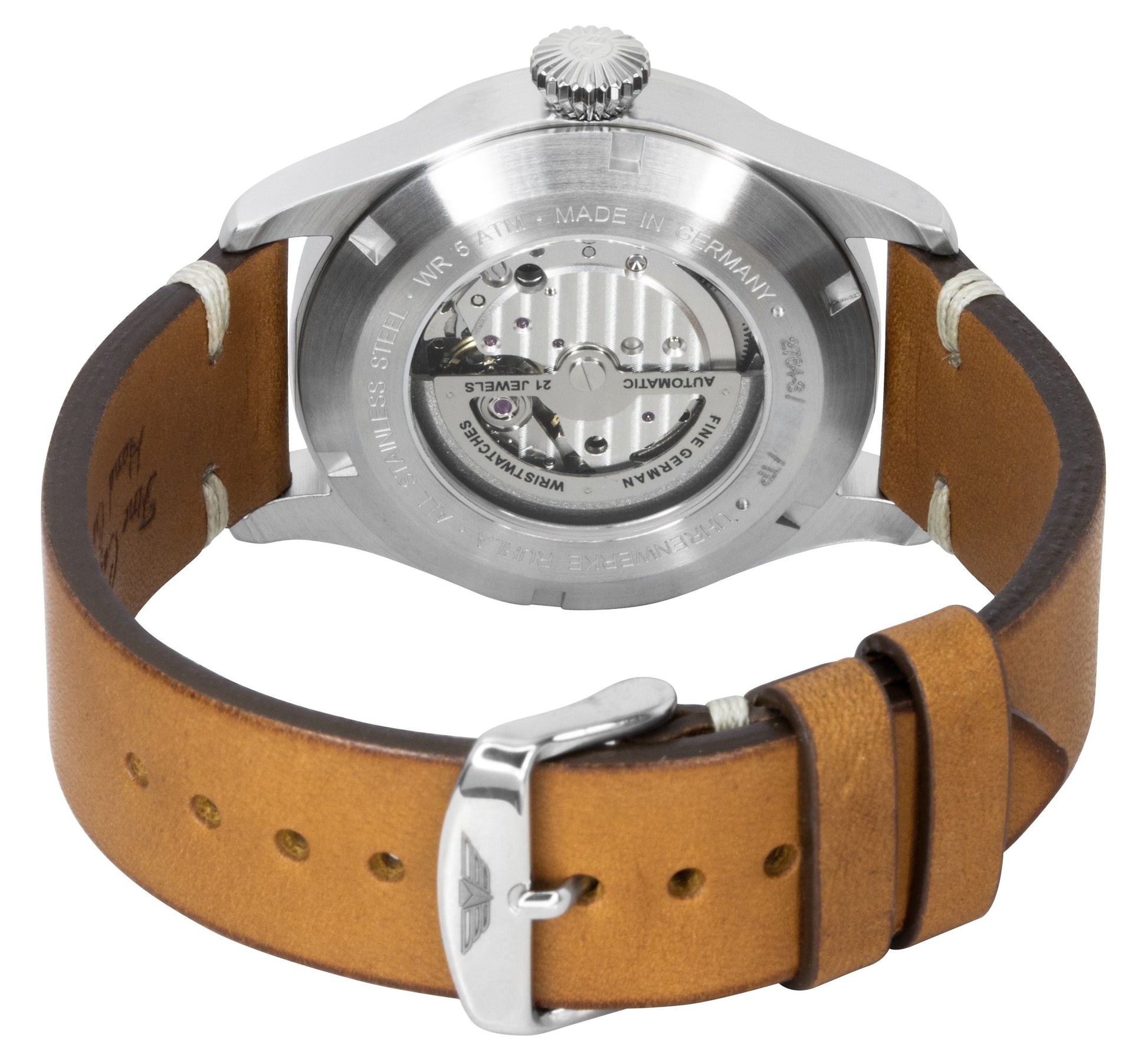 Bauhaus Aviation Tornado Leather Strap Blue Dial Automatic 27643 Men's Watch - Prestige Stones