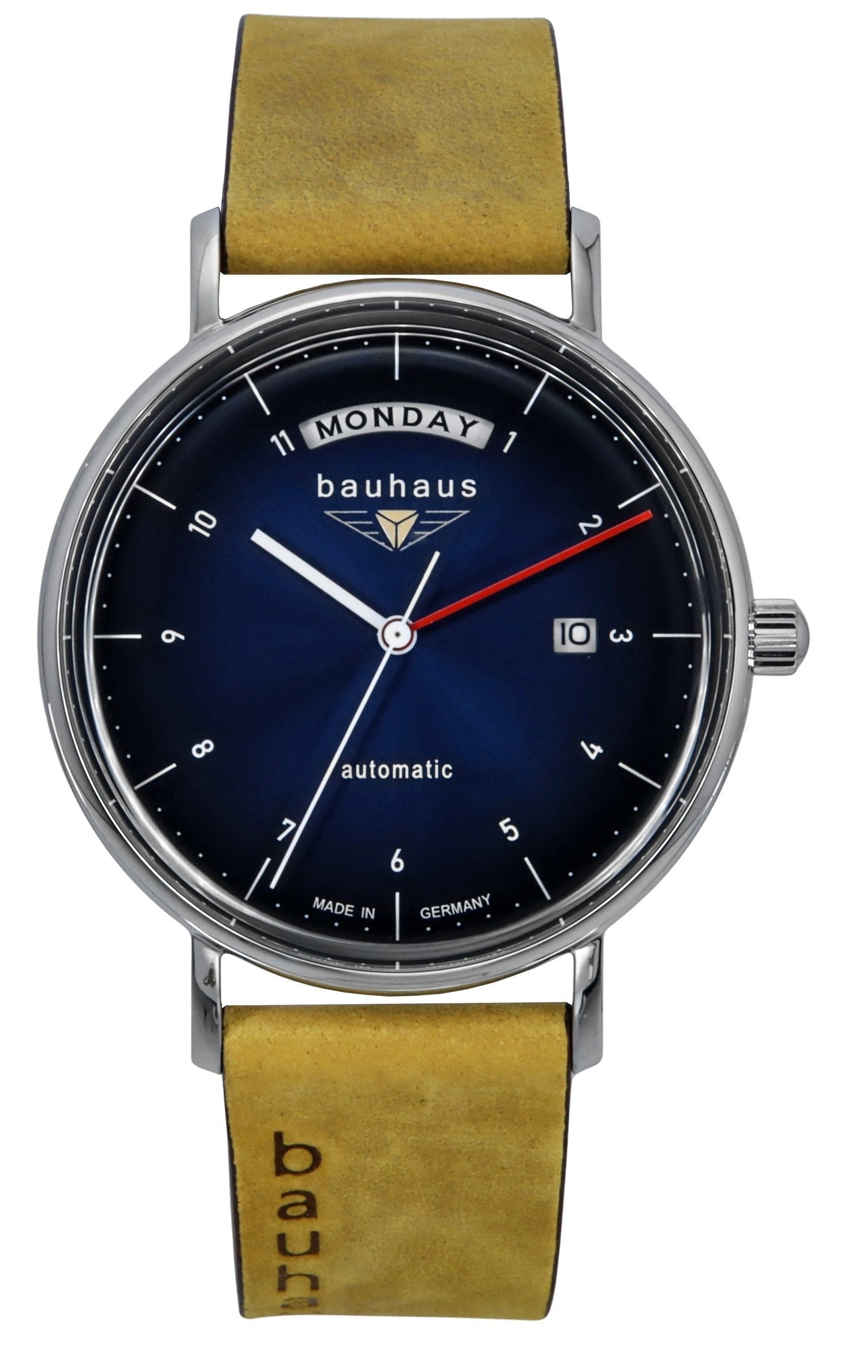 Bauhaus Classic Leather Strap Dark Blue Dial Automatic 21623 Men's Watch - Prestige Stones