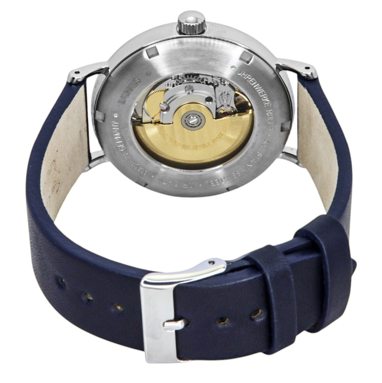 Bauhaus Leather Strap Dark Blue Dial Automatic 21523 Men's Watch - Prestige Stones