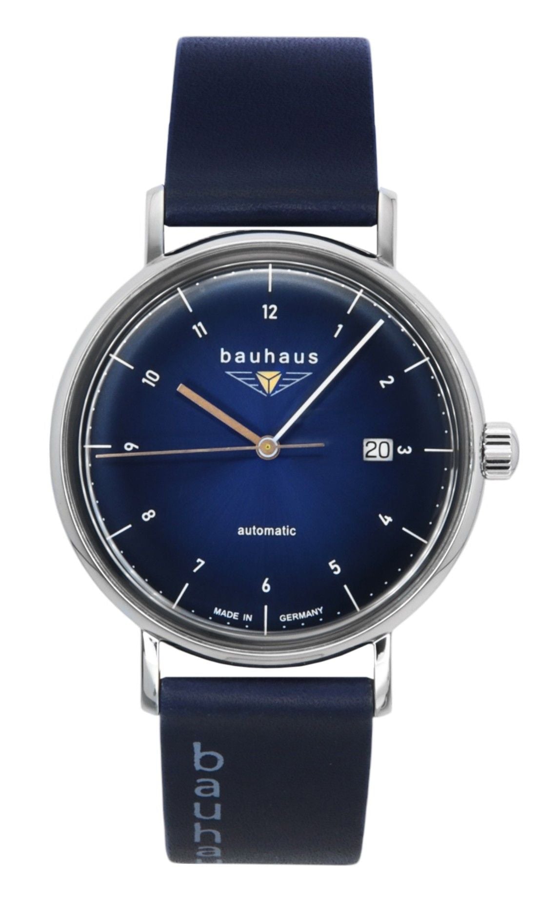 Bauhaus Leather Strap Dark Blue Dial Automatic 21523 Men's Watch - Prestige Stones