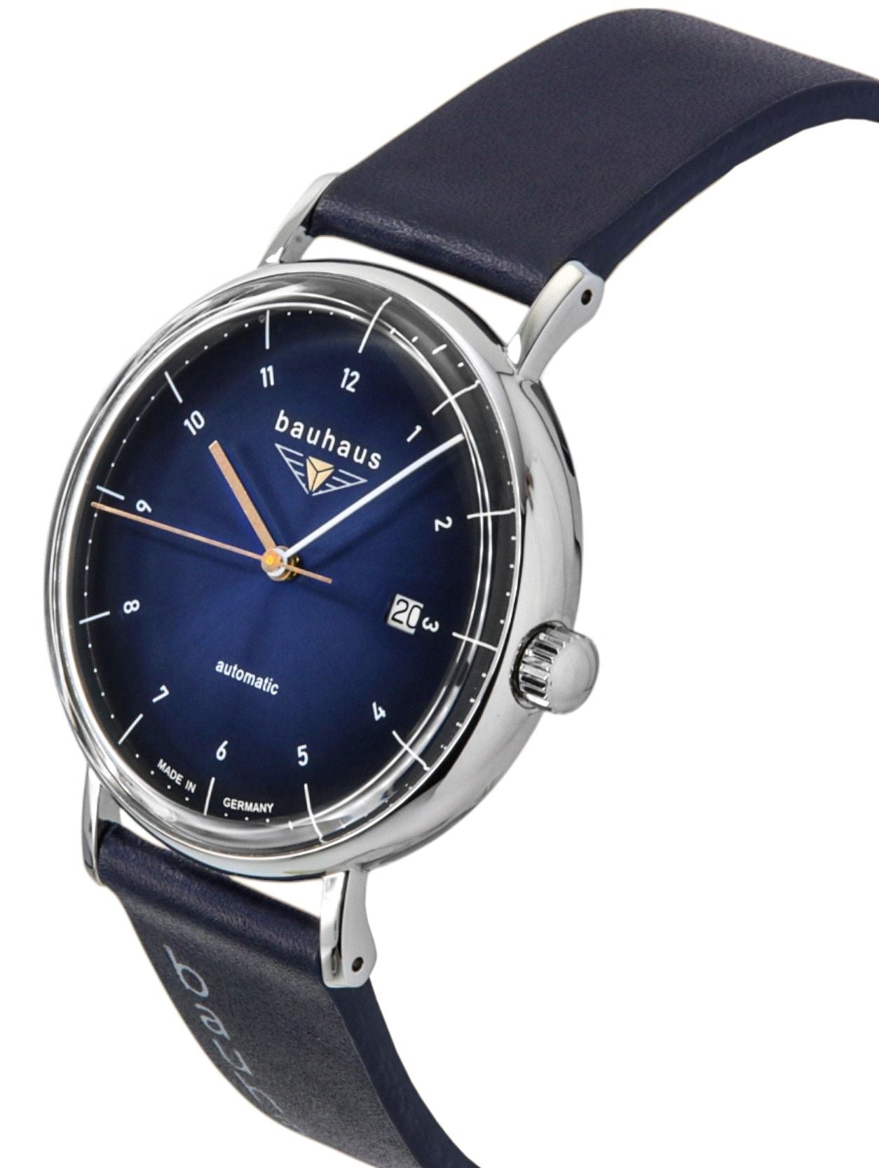 Bauhaus Leather Strap Dark Blue Dial Automatic 21523 Men's Watch - Prestige Stones