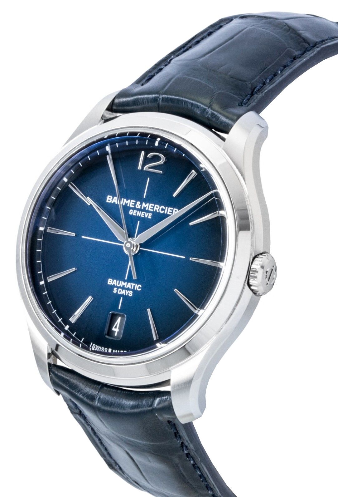 Baume & Mercier Clifton Leather Strap Blue Dial Automatic M0A10771 Men's Watch - Prestige Stones