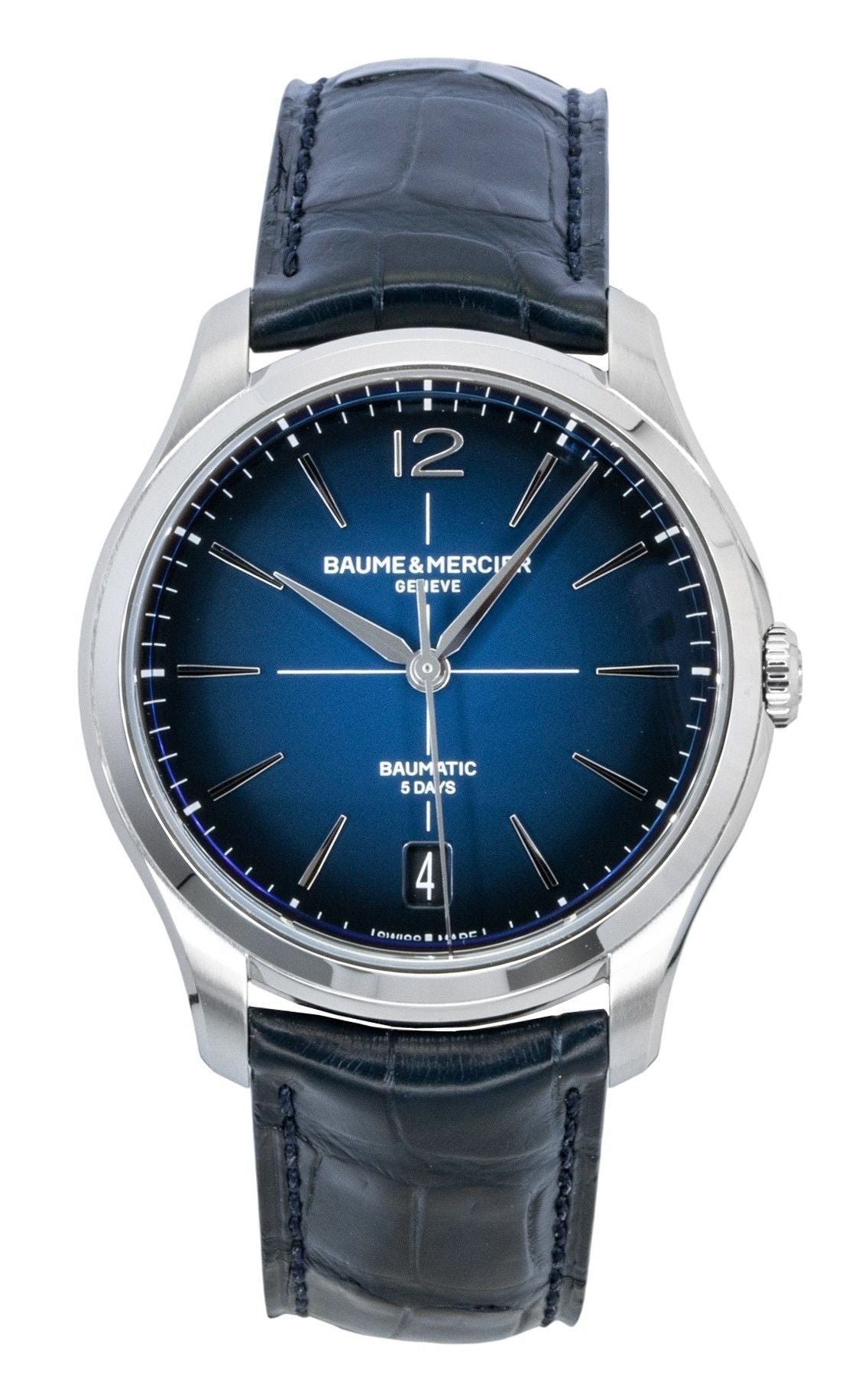 Baume & Mercier Clifton Leather Strap Blue Dial Automatic M0A10771 Men's Watch - Prestige Stones
