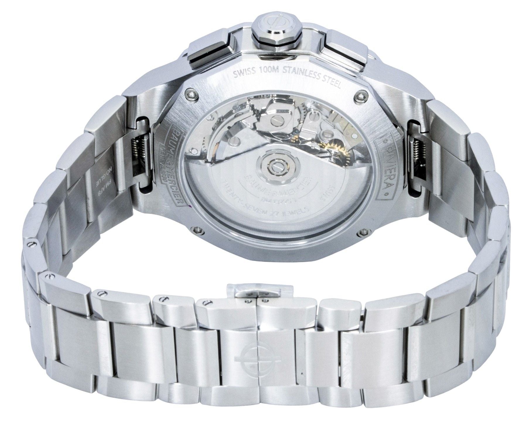 Baume & Mercier Riviera Chronograph Stainless Steel White Dial Automatic M0A10827 100M Men's Watch - Prestige Stones