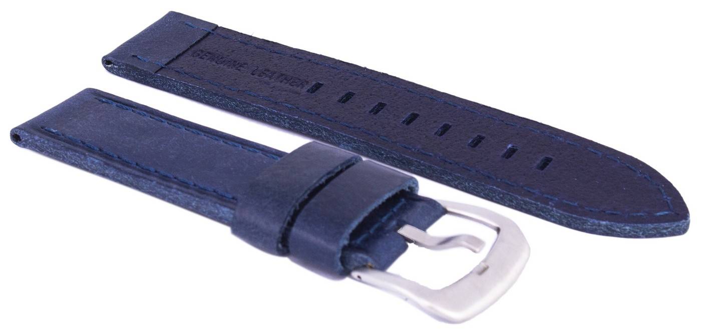 Blue Ratio Brand Leather Watch Strap 22mm - Prestige Stones