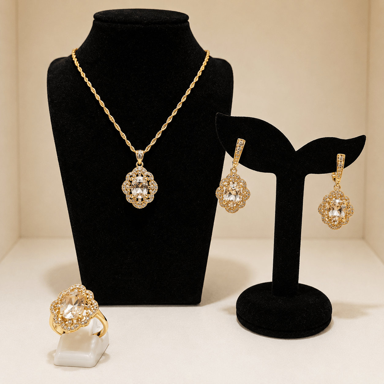 Blush Champagne Luxe Jewellery Set - Prestige Stones