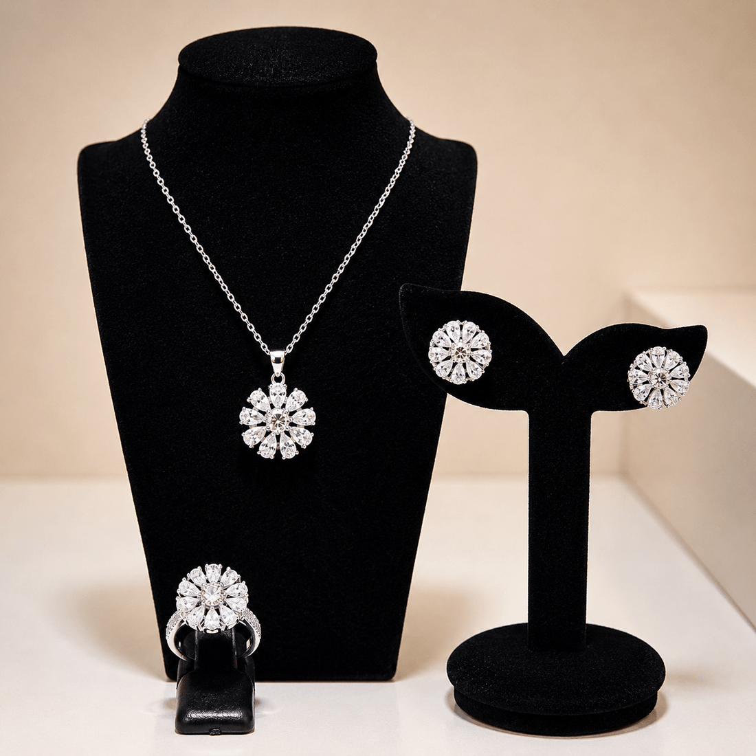Blush Diamond Bloom Jewellery Set - Prestige Stones