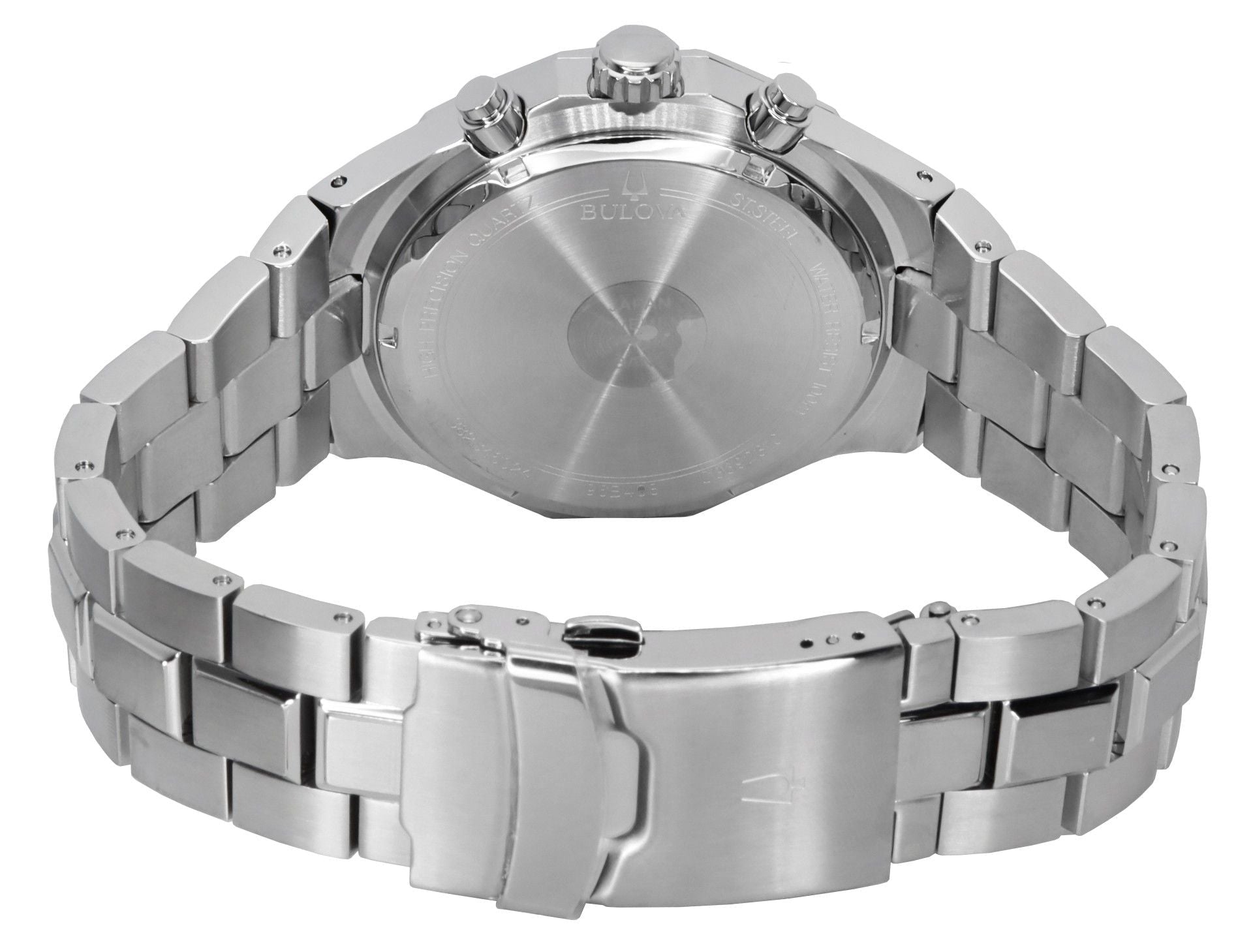 Bulova Classic Precisionist Chronograph Stainless Steel Silver Dial Quartz 96B408 100M Men's Watch - Prestige Stones