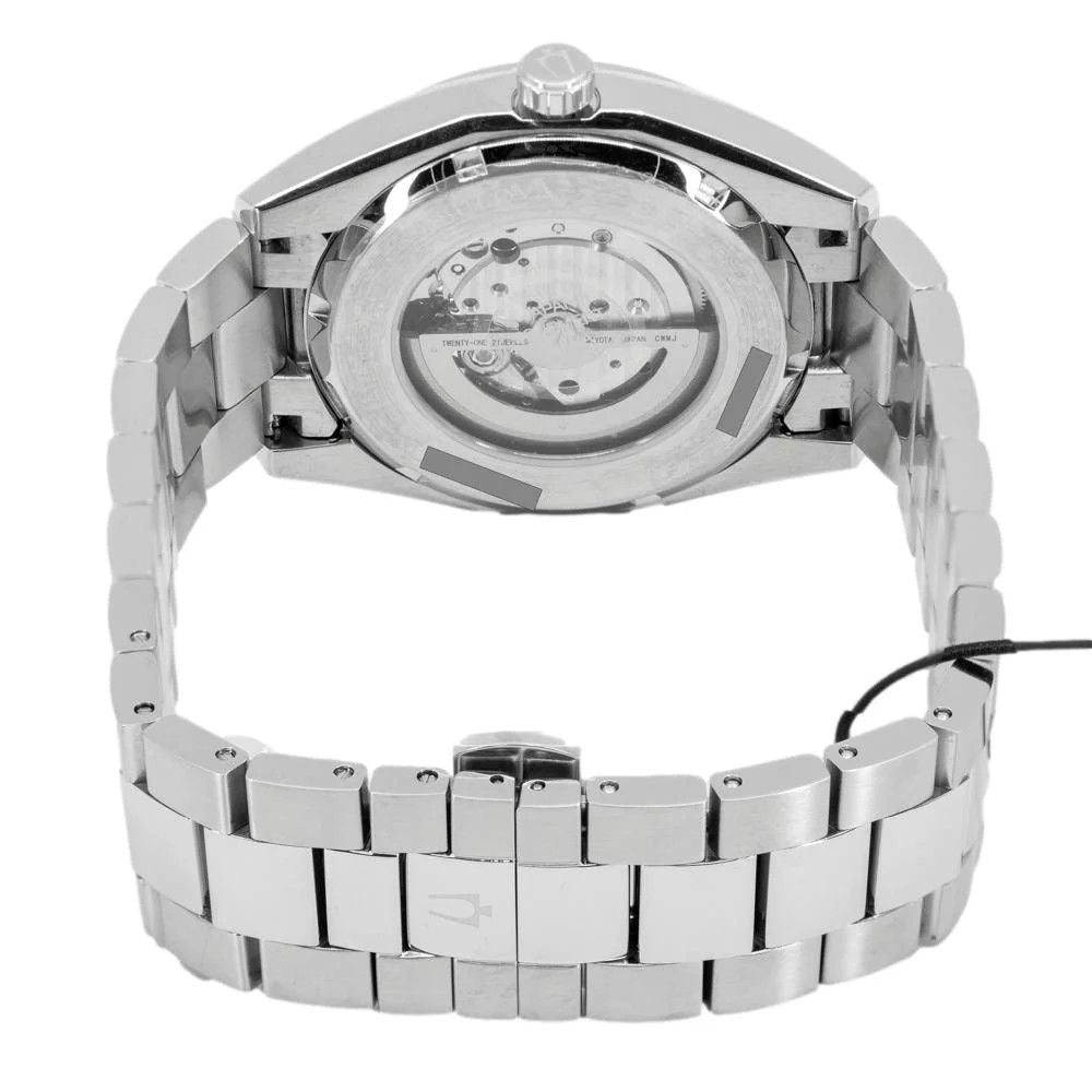 Bulova Classic Surveyor Stainless Steel Blue Open Heart Dial Automatic 96A275 Men's Watch - Prestige Stones