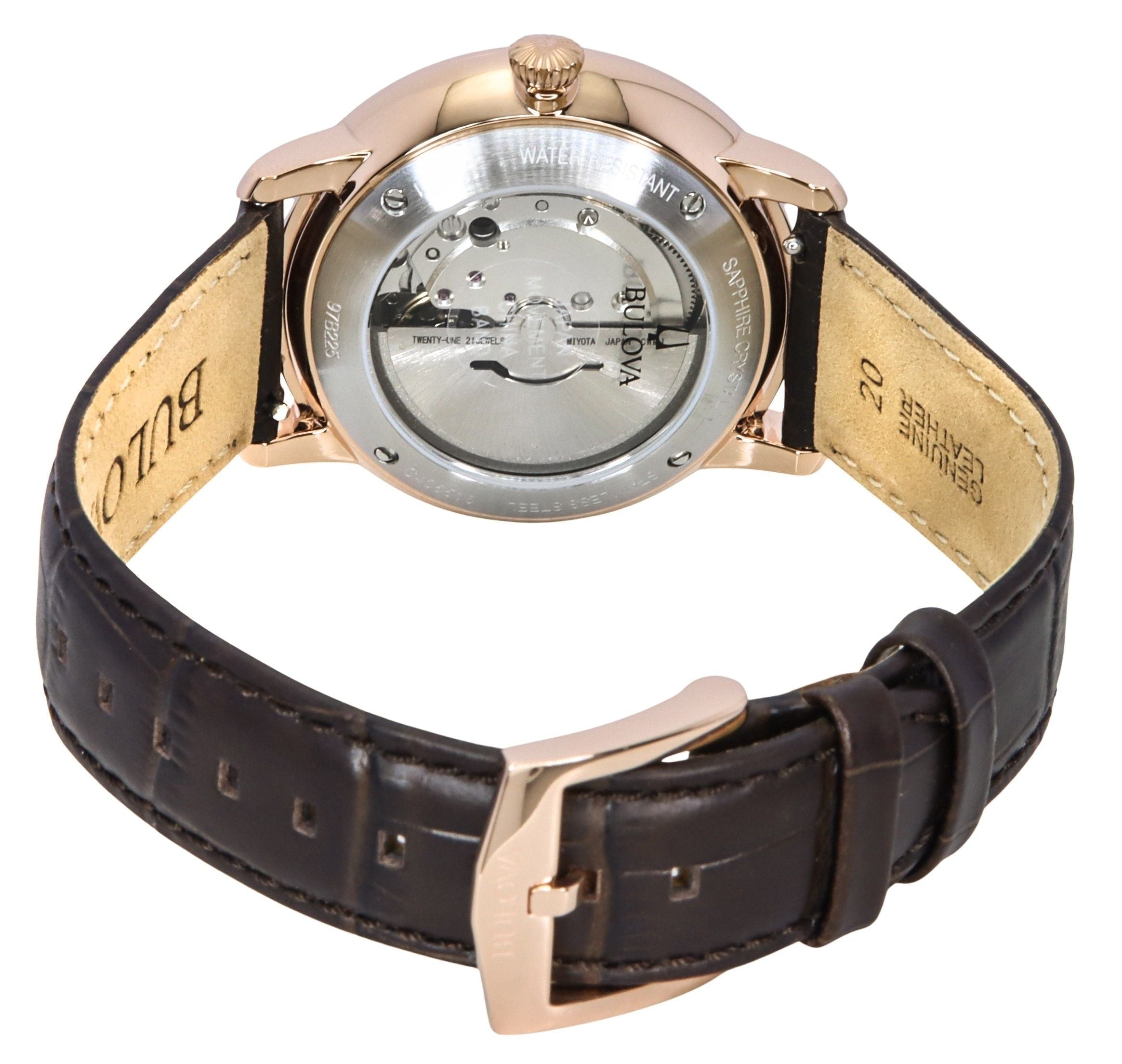 Bulova Hudson Leather Strap Silver Dial Automatic 97B225 Men's Watch - Prestige Stones