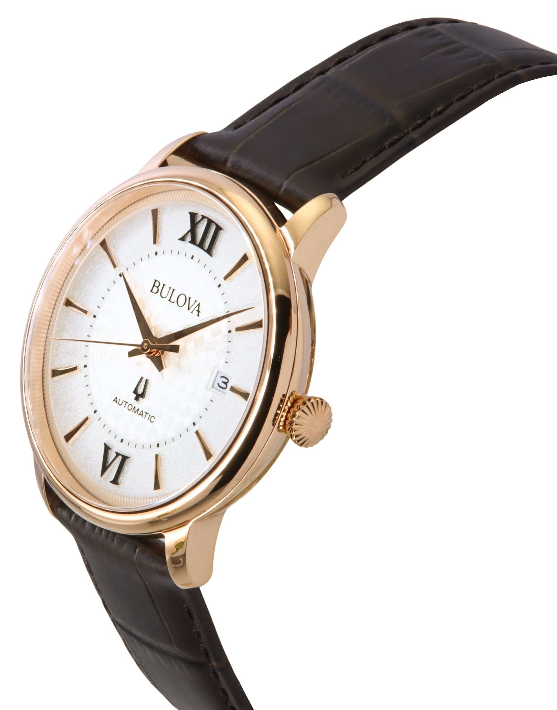 Bulova Hudson Leather Strap Silver Dial Automatic 97B225 Men's Watch - Prestige Stones