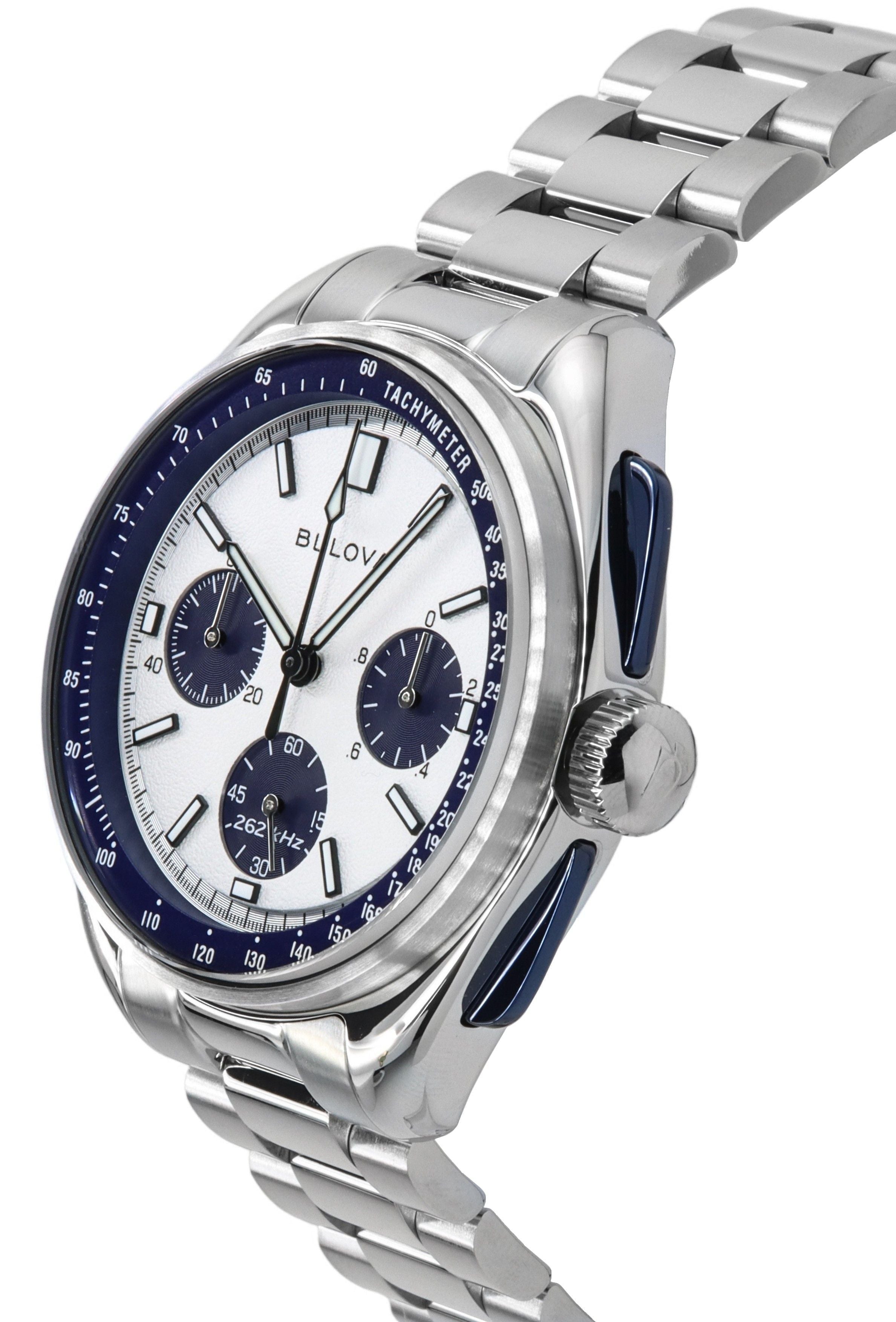 Bulova Lunar Pilot Archive Series Special Edition Chronograph Silver Dial Quartz 98K112 Men's Watch With Extra Strap - Prestige Stones
