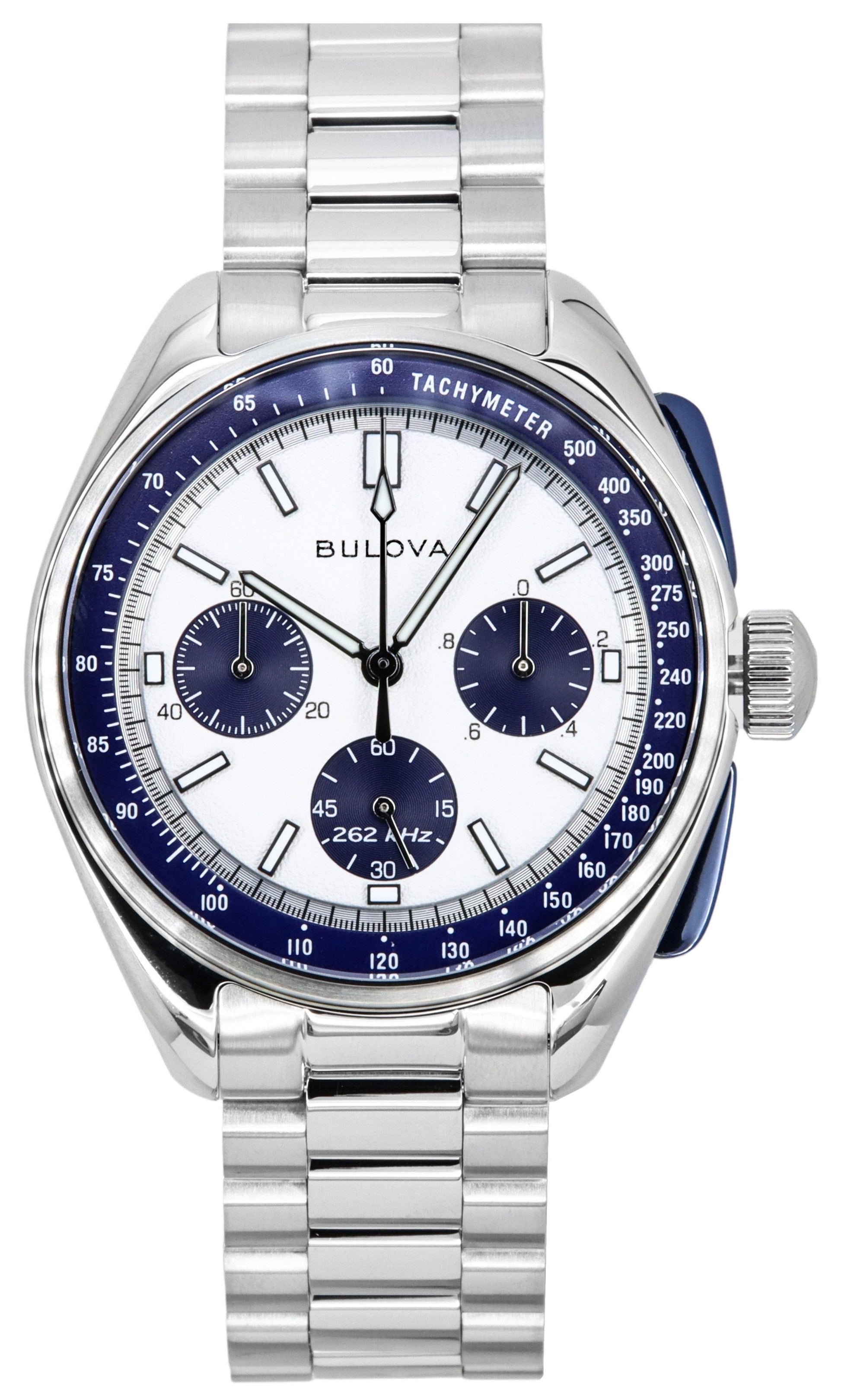 Bulova Lunar Pilot Archive Series Special Edition Chronograph Silver Dial Quartz 98K112 Men's Watch With Extra Strap - Prestige Stones