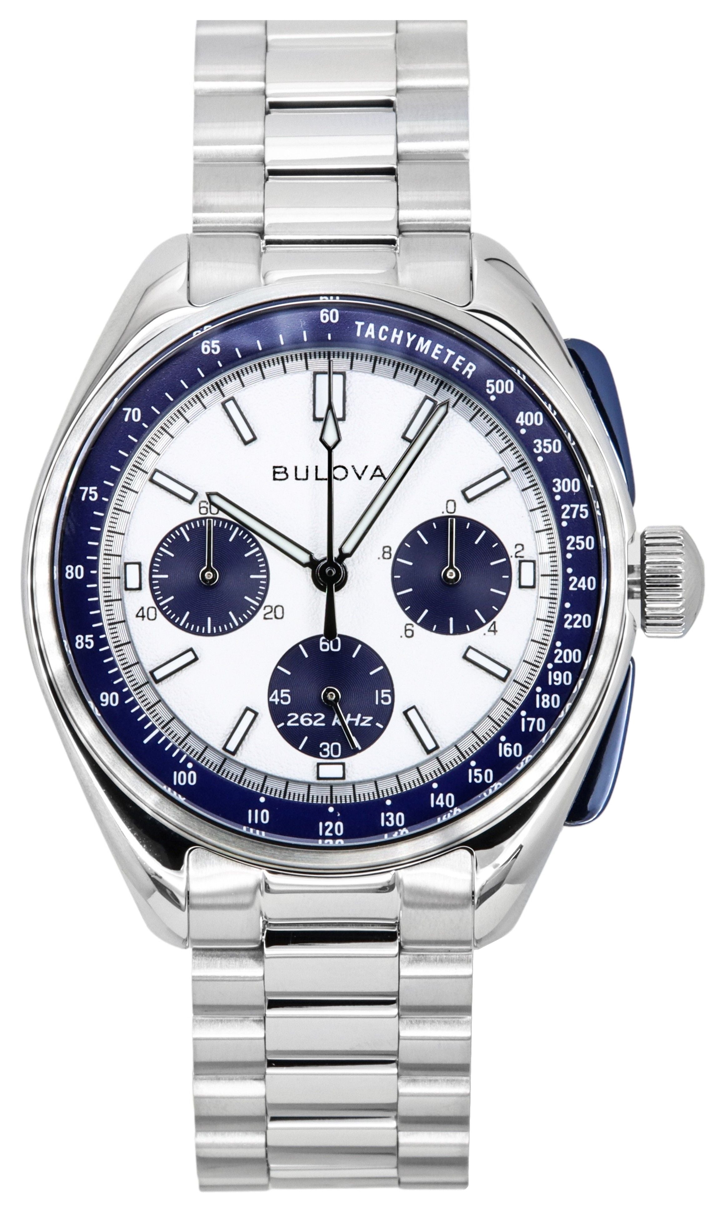 Bulova Lunar Pilot Archive Series Special Edition Chronograph Silver Dial Quartz 98K112 Men's Watch With Extra Strap - Prestige Stones