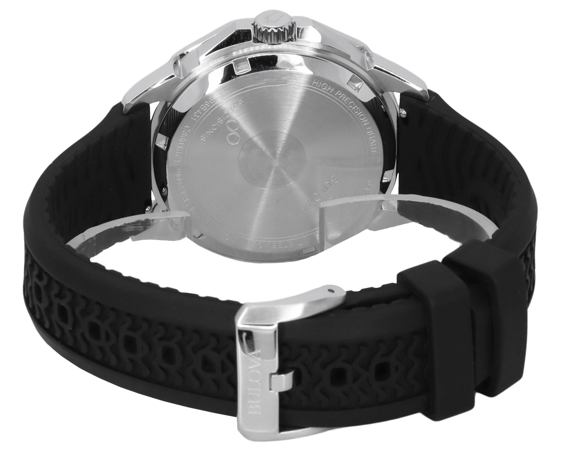 Bulova Marine Star Black Silicone Strap Yellow Dial Precisionist Quartz Diver's 200M 96B431 Men's Watch - Prestige Stones