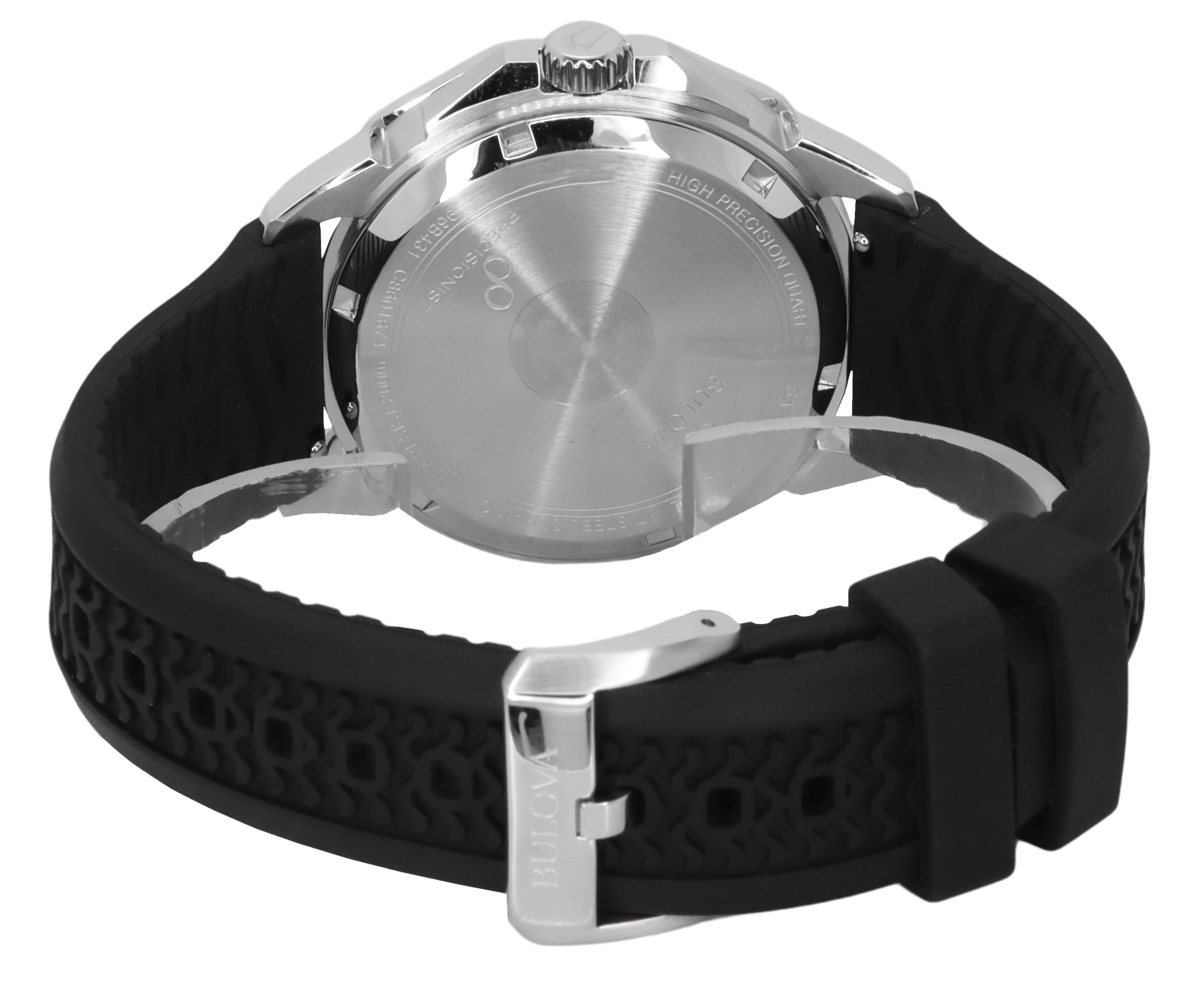Bulova Marine Star Black Silicone Strap Yellow Dial Precisionist Quartz Diver's 200M 96B431 Men's Watch - Prestige Stones