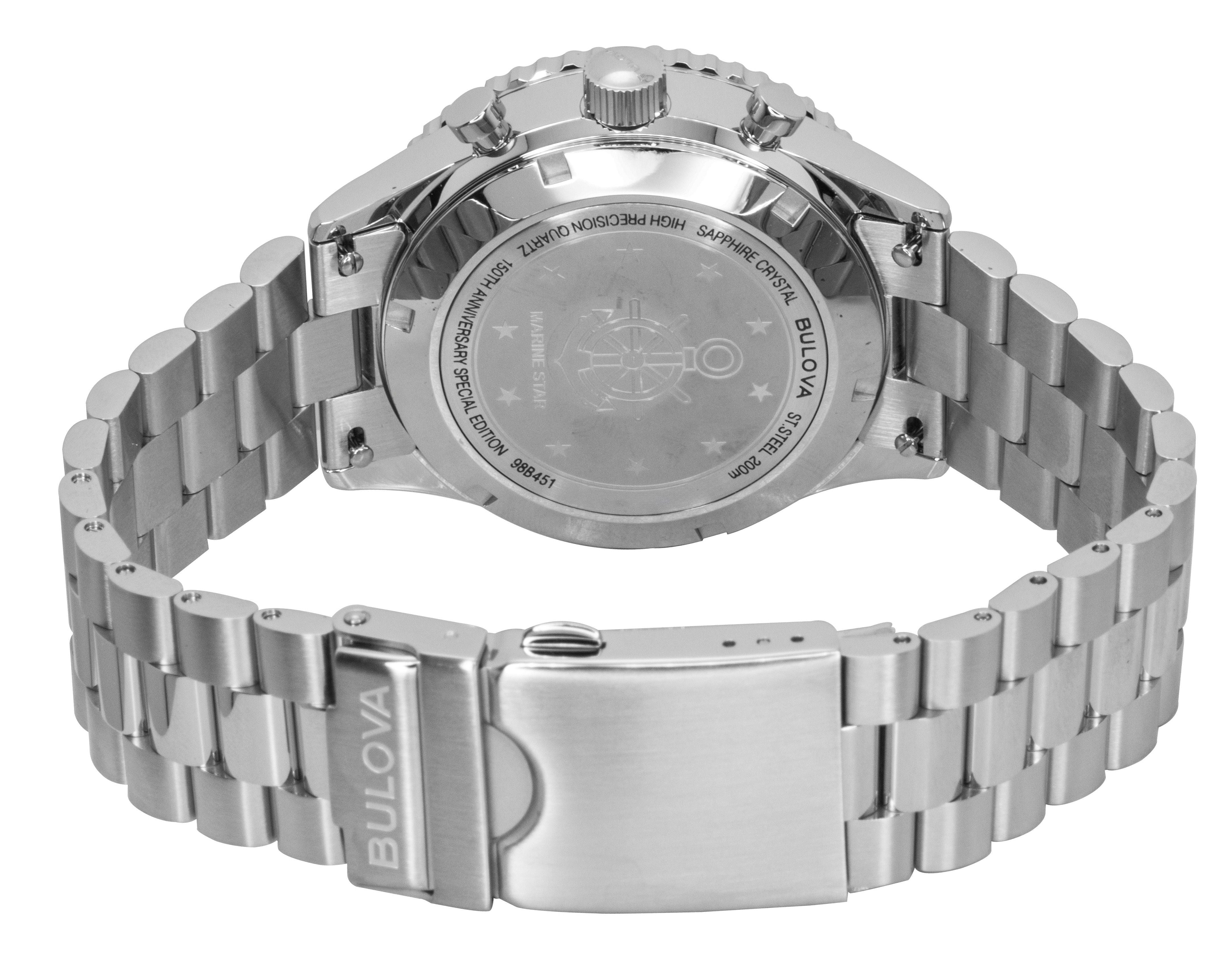 Bulova Marine Star Heritage Special Edition Chronograph Black Dial Quartz Diver's 98B451 200M Men's Watch - Prestige Stones