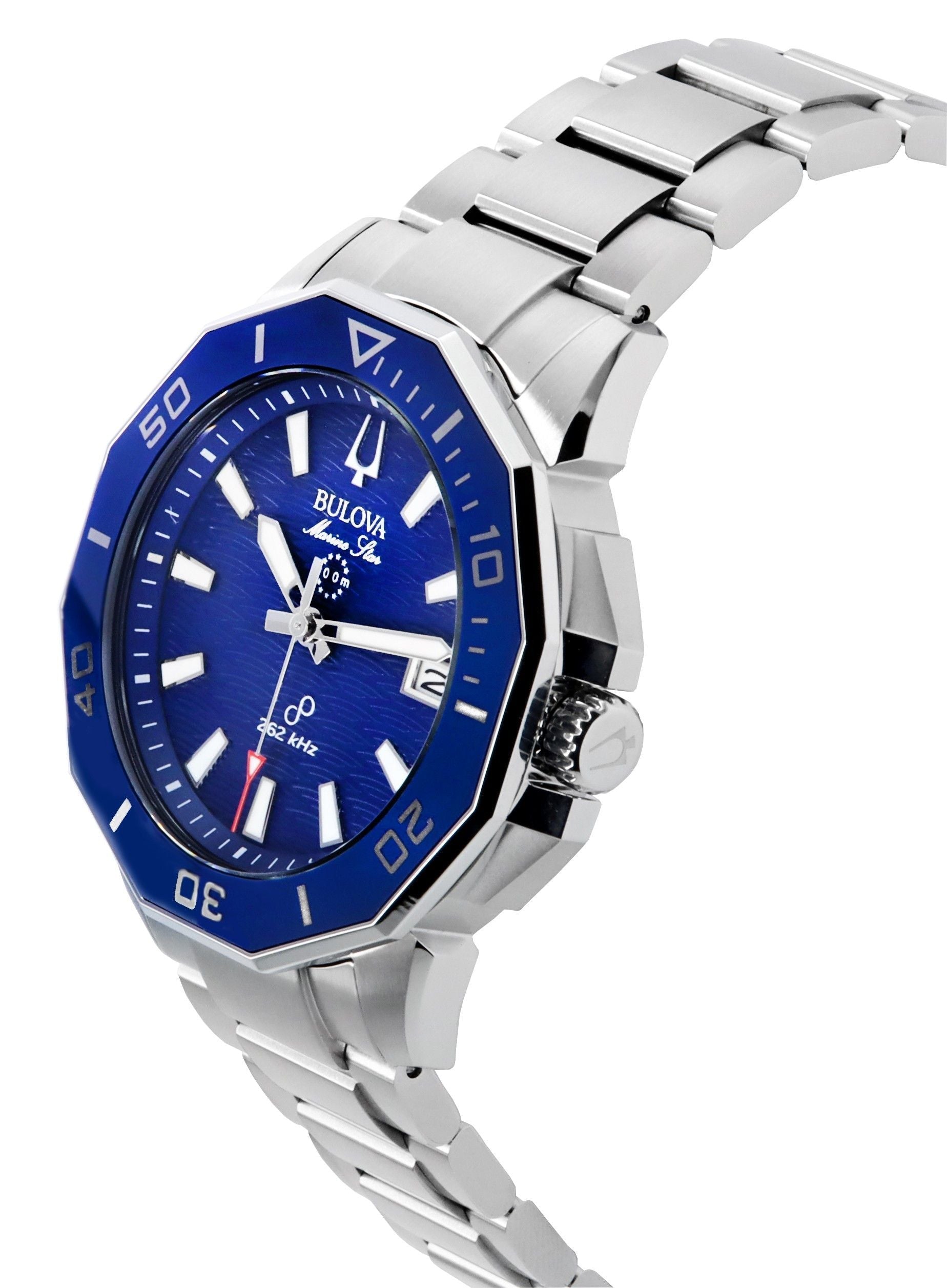 Bulova Marine Star Precisionist Stainless Steel Blue Dial Quartz Diver's 96B433 200M Men's Watch - Prestige Stones