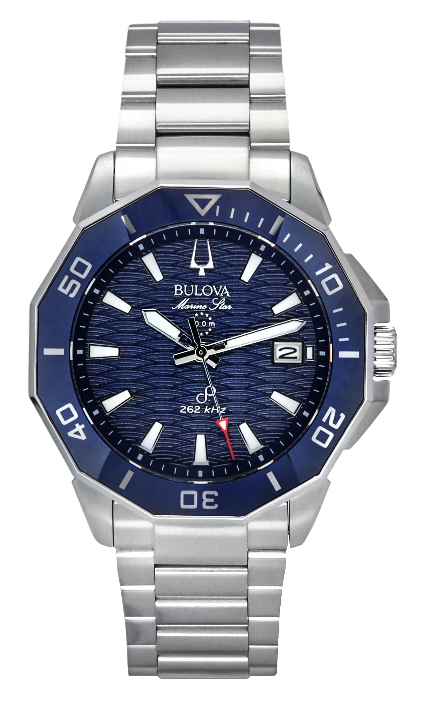 Bulova Marine Star Precisionist Stainless Steel Blue Dial Quartz Diver's 96B433 200M Men's Watch - Prestige Stones