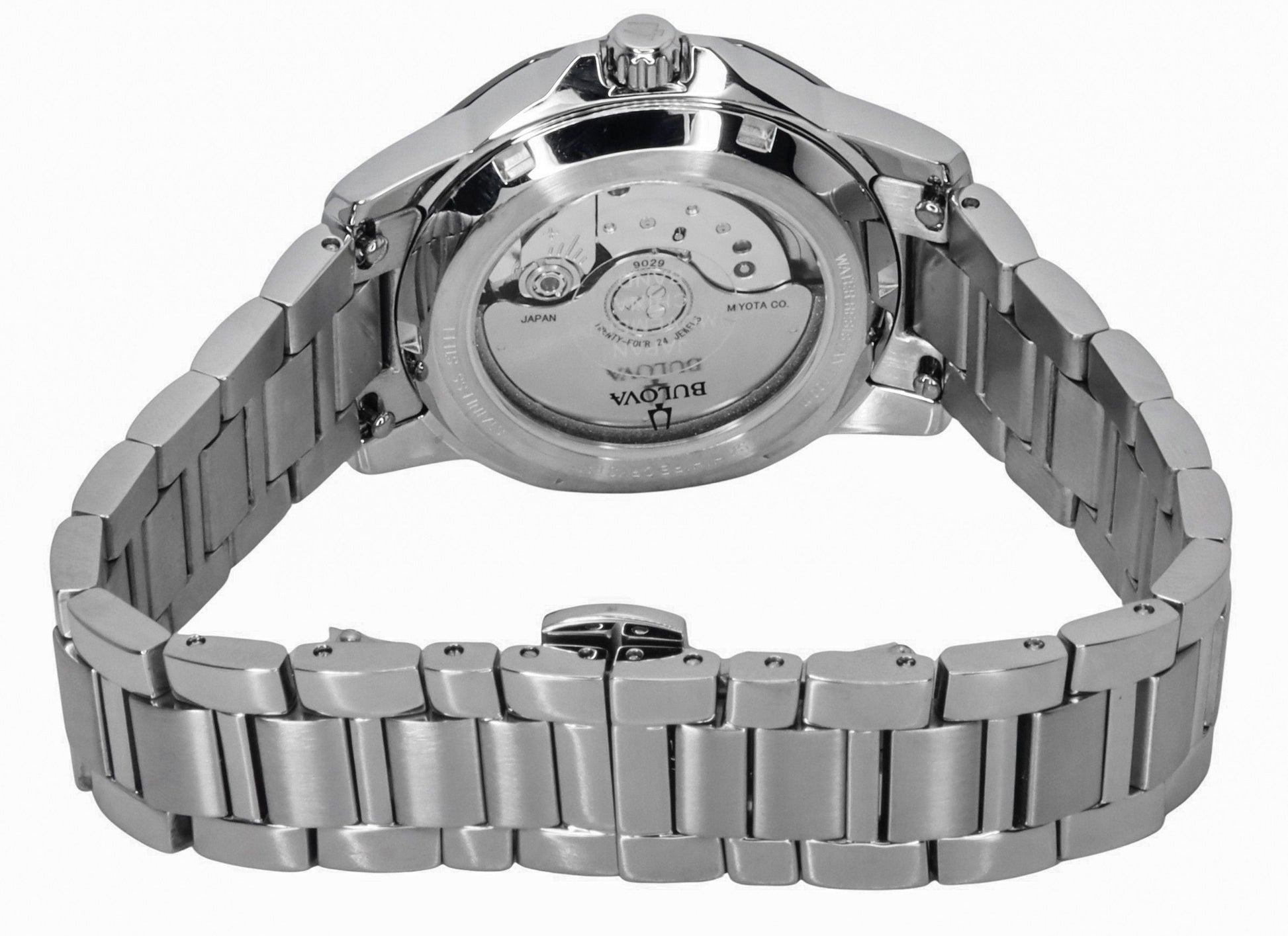 Bulova Marine Star Stainless Steel Open Heart Blue Dial Automatic 98L317 100M Women's Watch - Prestige Stones