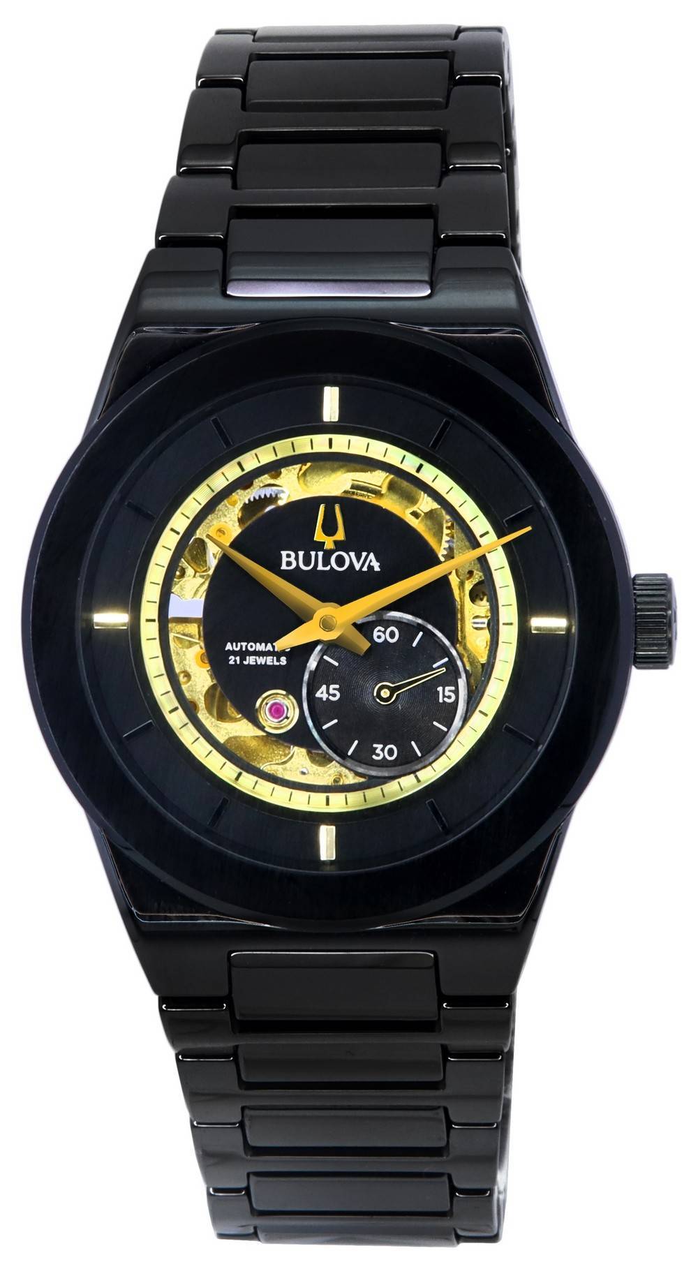 Bulova Modern Millennia Semi Skeleton Black Dial Automatic 98A291 Men's Watch - Prestige Stones