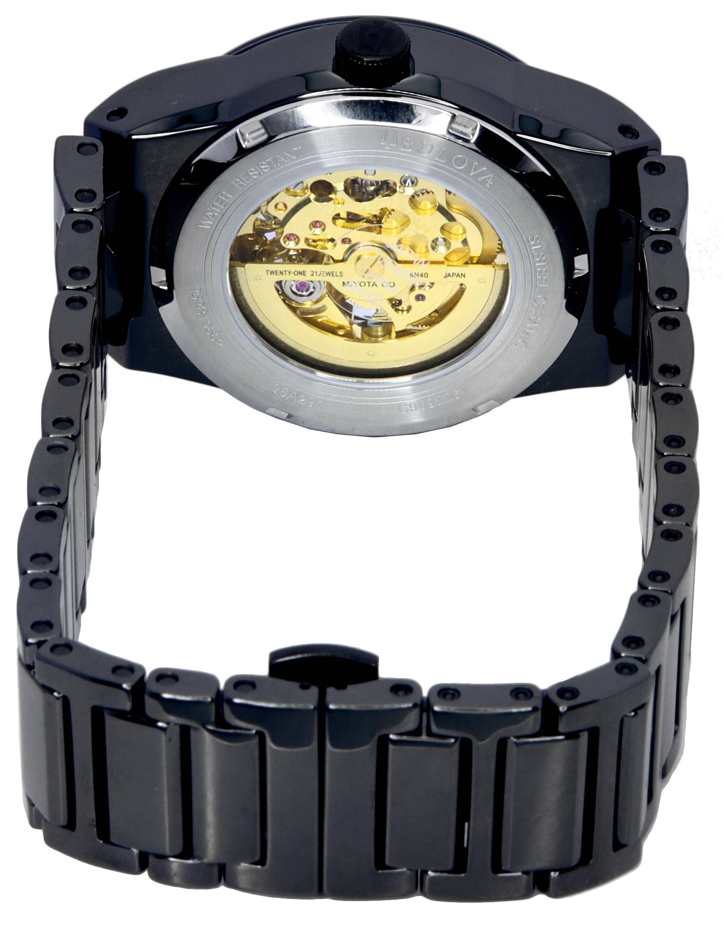 Bulova Modern Millennia Semi Skeleton Black Dial Automatic 98A291 Men's Watch - Prestige Stones