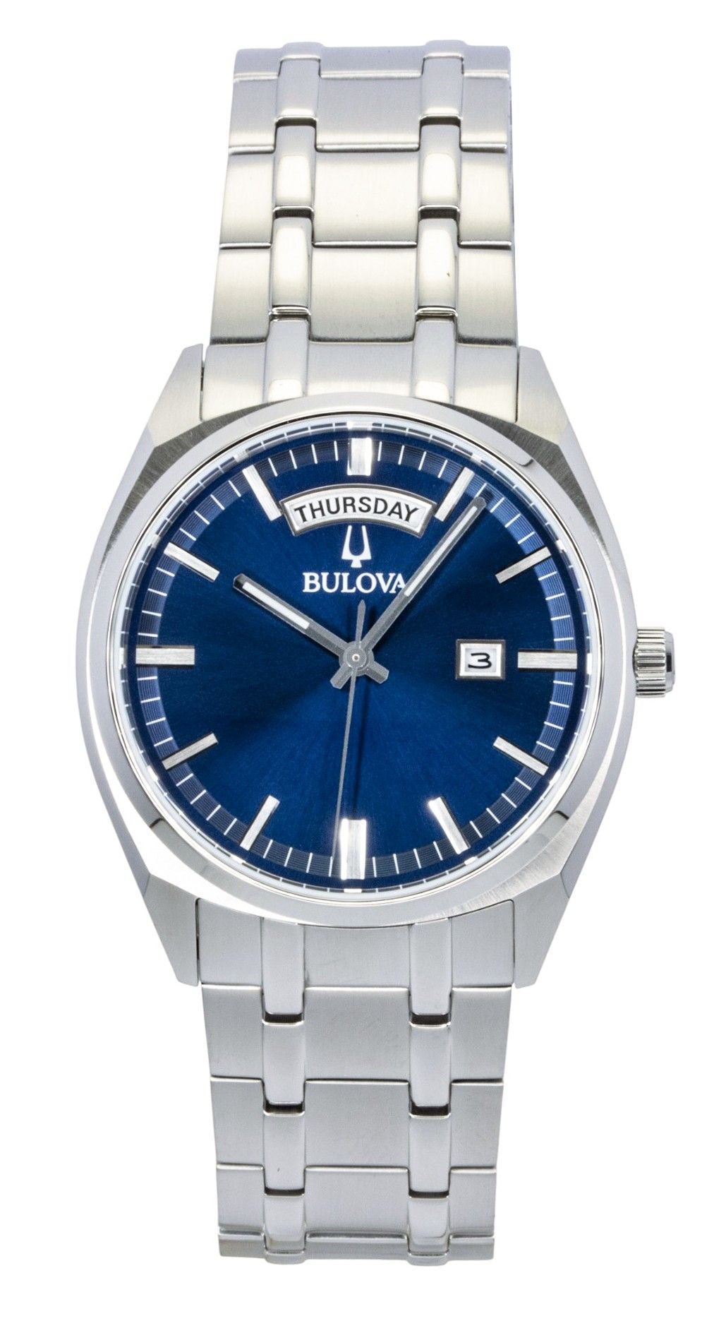 Bulova Surveyor Classic Stainless Steel Blue Dial Quartz 96C125 Men's Watch - Prestige Stones