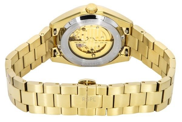 Bulova Surveyor Gold Tone Stainless Steel Open Heart Champagne Dial Automatic 97A182 Men's Watch - Prestige Stones